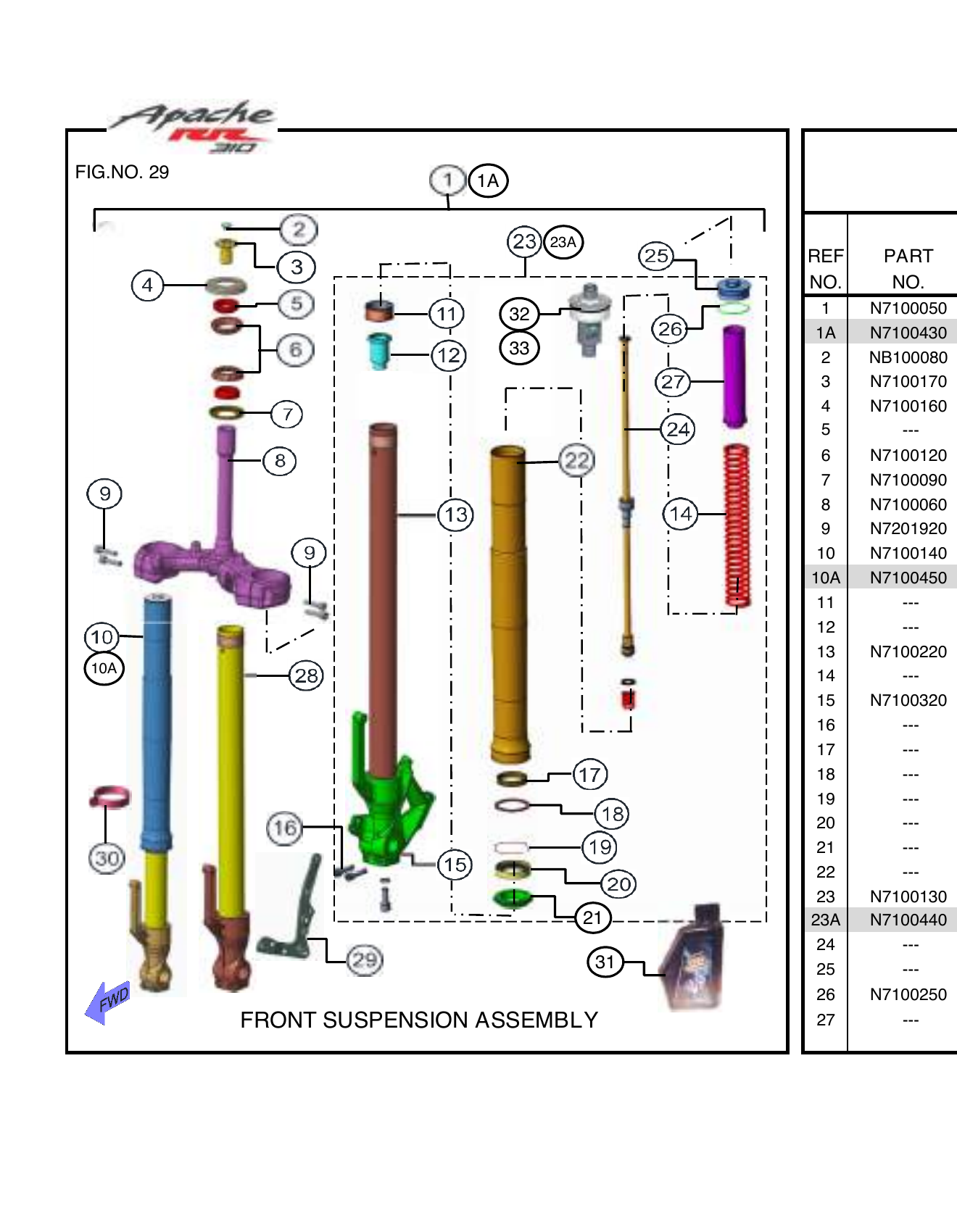 FIG.29 FRONT SUSPENSION ASSEMBLY