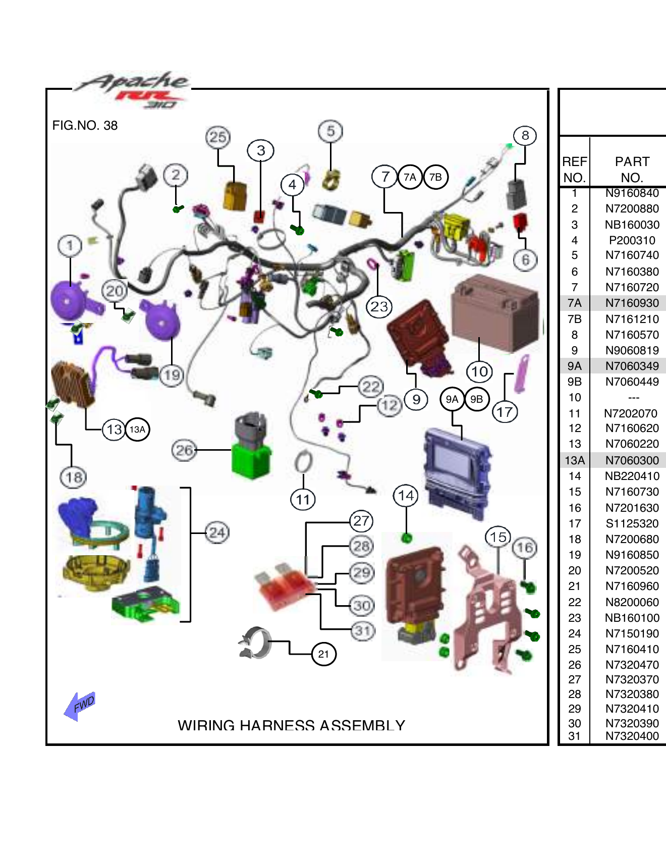 FIG.38 WIRING HARNESS ASSEMBLY