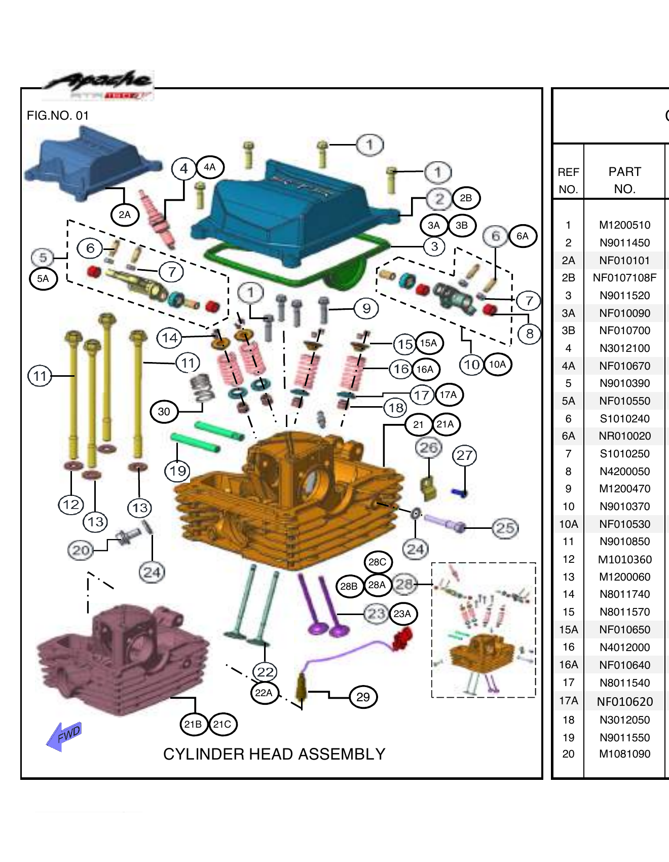 FIG.01 CYLINDER HEAD ASSEMBLY