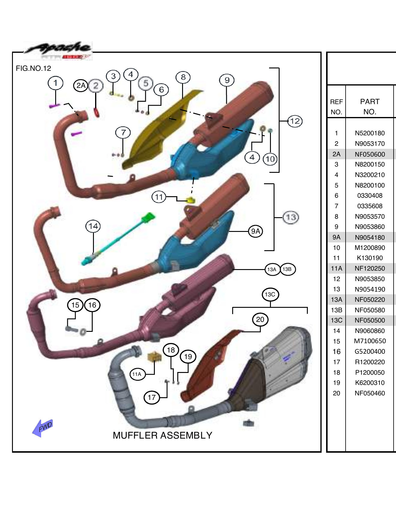 FIG.12 MUFFLER ASSEMBLY