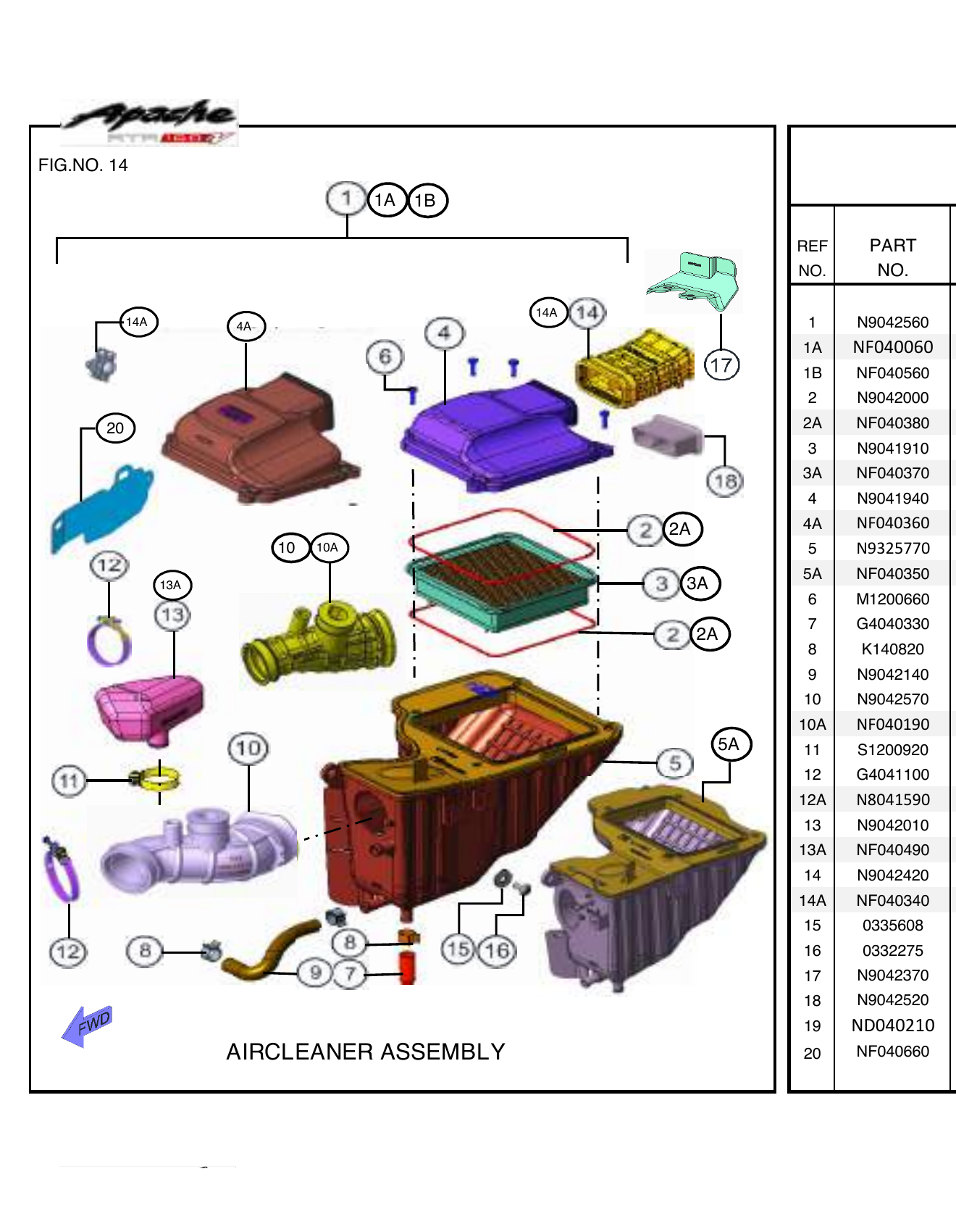 FIG.14 AIRCLEANER ASSEMBLY