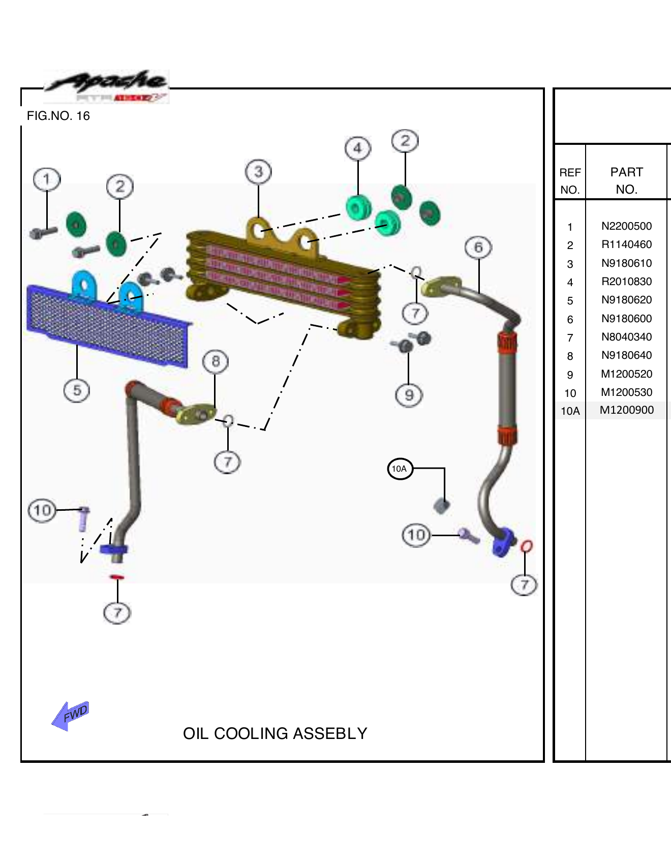FIG.16 OIL COOLING ASSEMBLY
