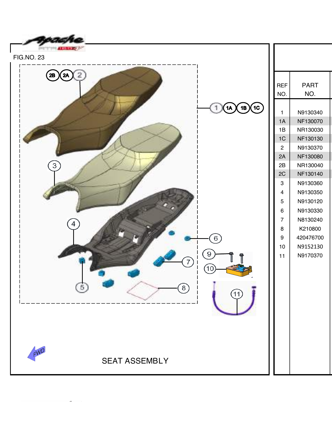 FIG.23 SEAT ASSEMBLY
