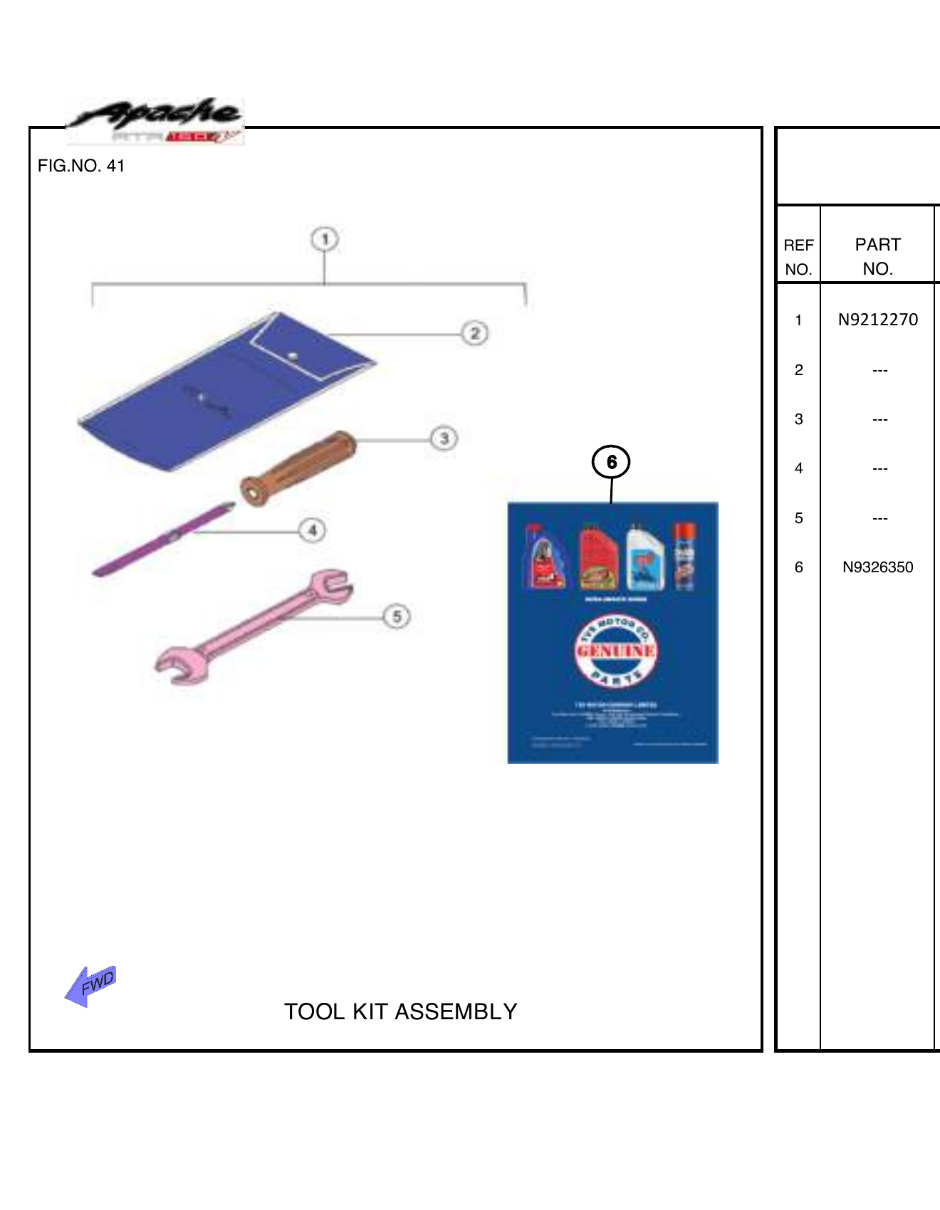 FIG.41 TOOL KIT ASSEMBLY