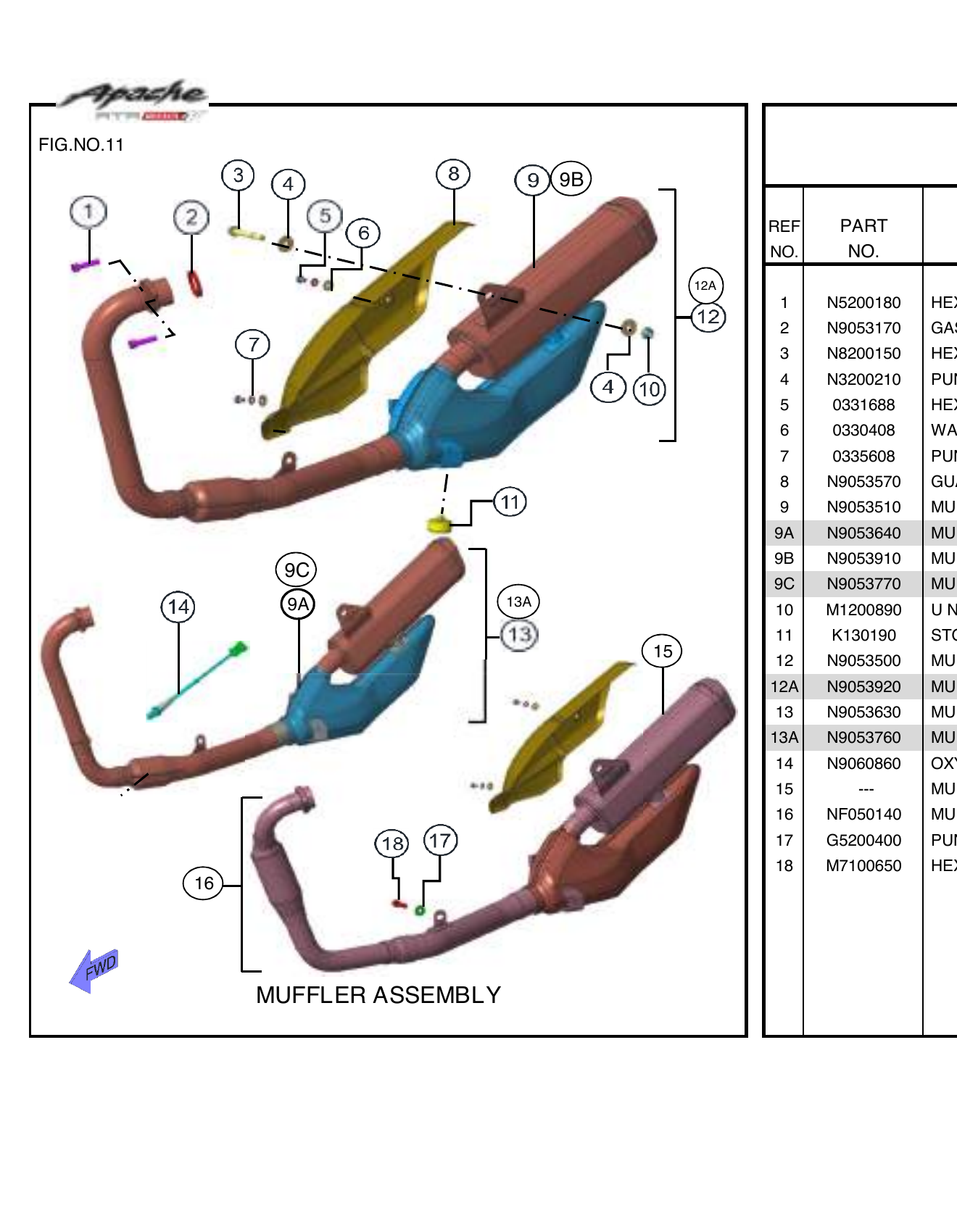 FIG.11 MUFFLER ASSEMBLY