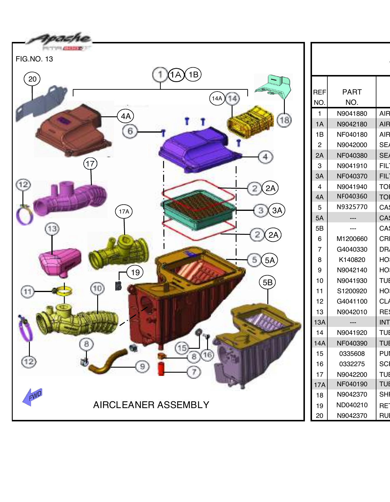 FIG.13 AIRCLEANER ASSEMBLY