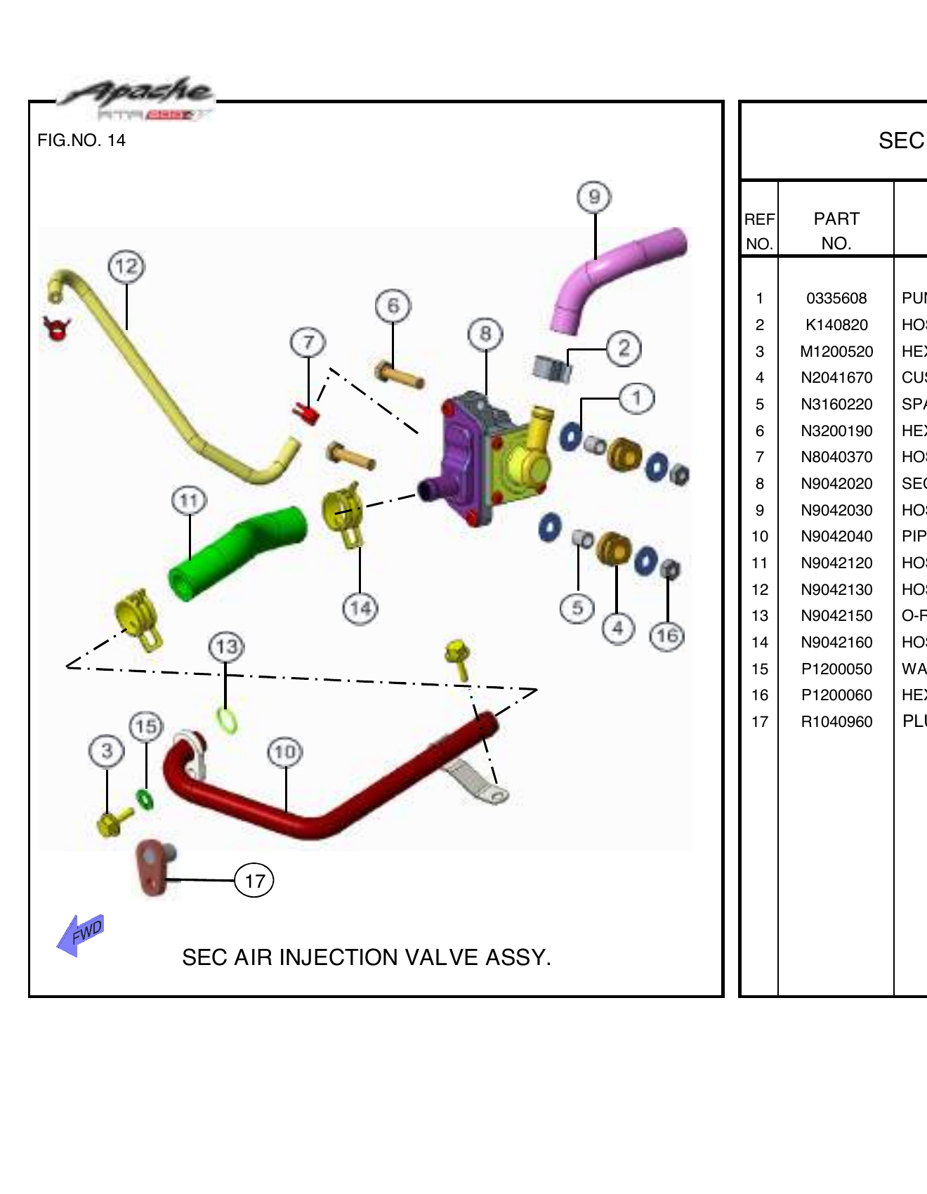 FIG.14 SEC AIR INJECTION VALVE ASSY.
