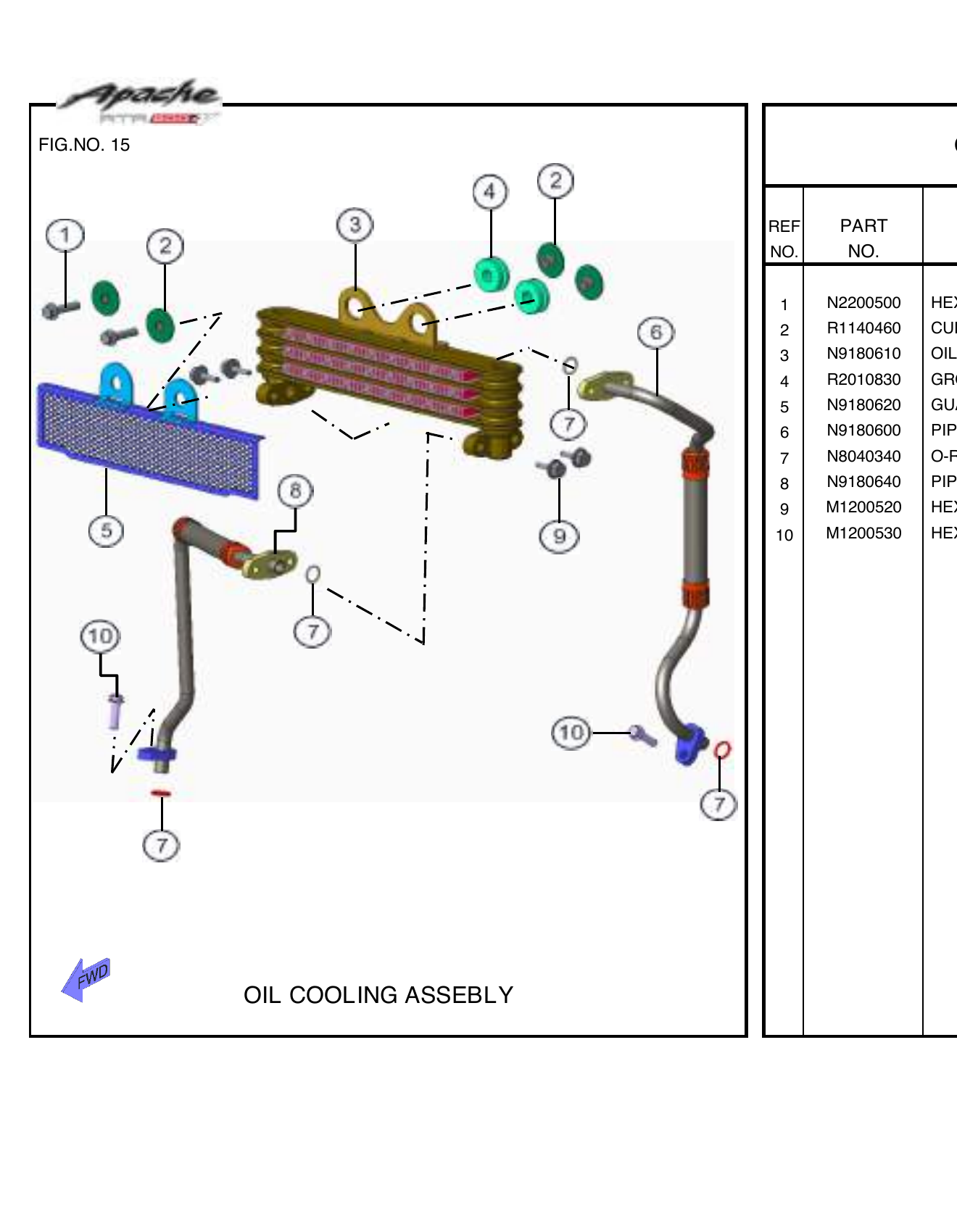 FIG.15 OIL COOLING ASSEMBLY