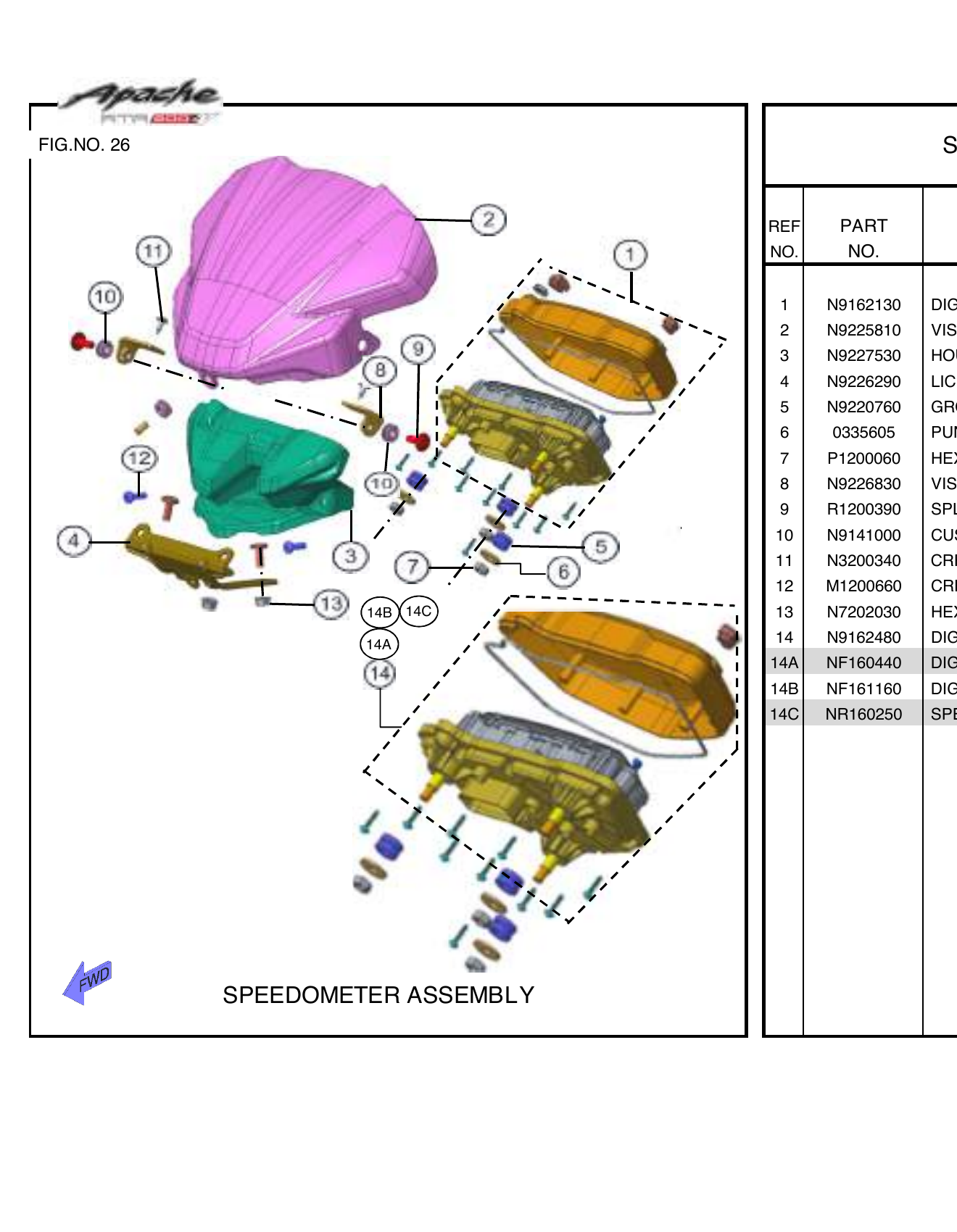 FIG.26 SPEEDOMETER ASSEMBLY