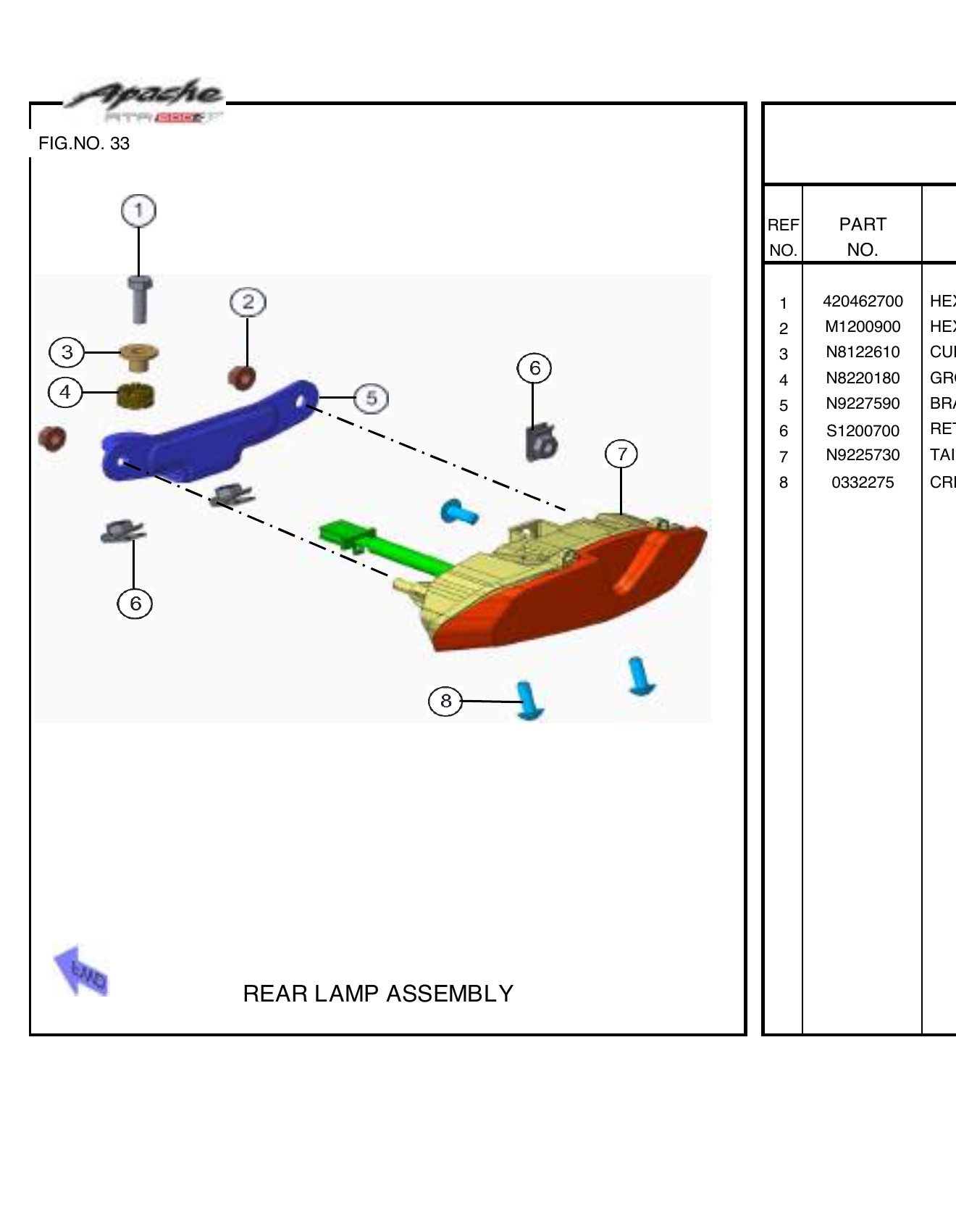 FIG.33 REAR LAMP ASSEMBLY