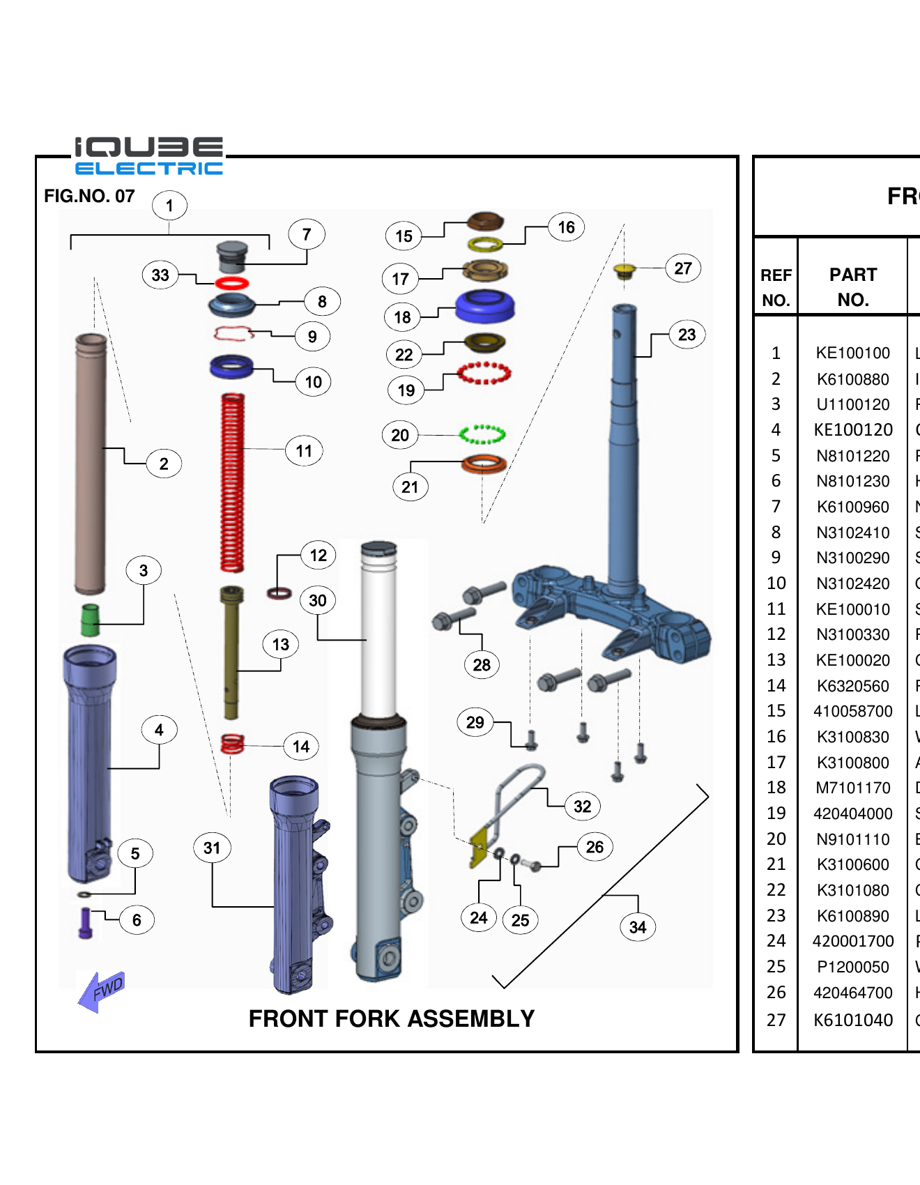 FIG.07 FRONT FORK ASSEMBLY - DISC