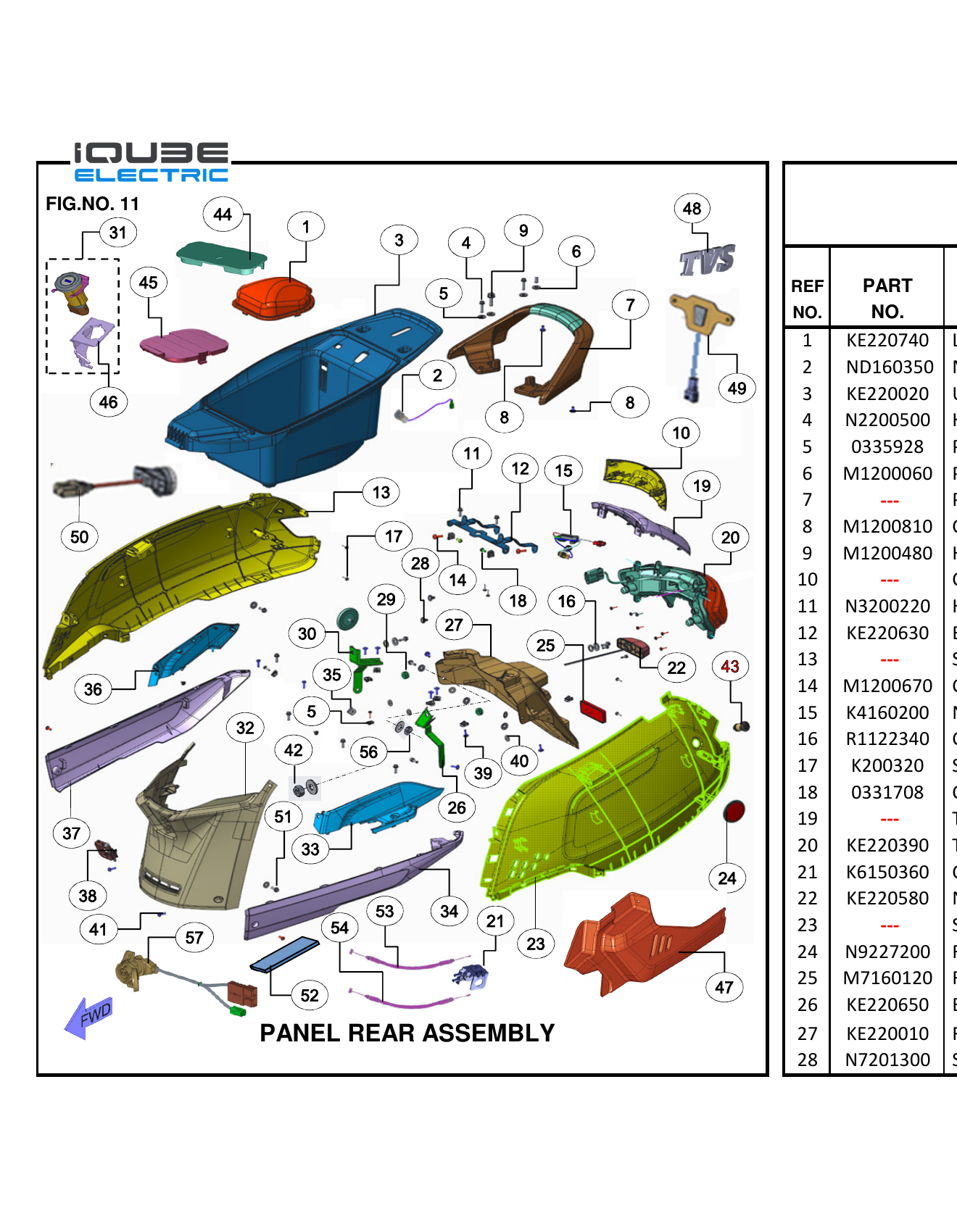 FIG.11 PANEL REAR ASSEMBLY