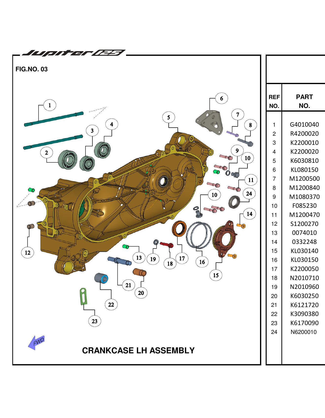 FIG.03 CRANKCASE LH ASSEMBLY