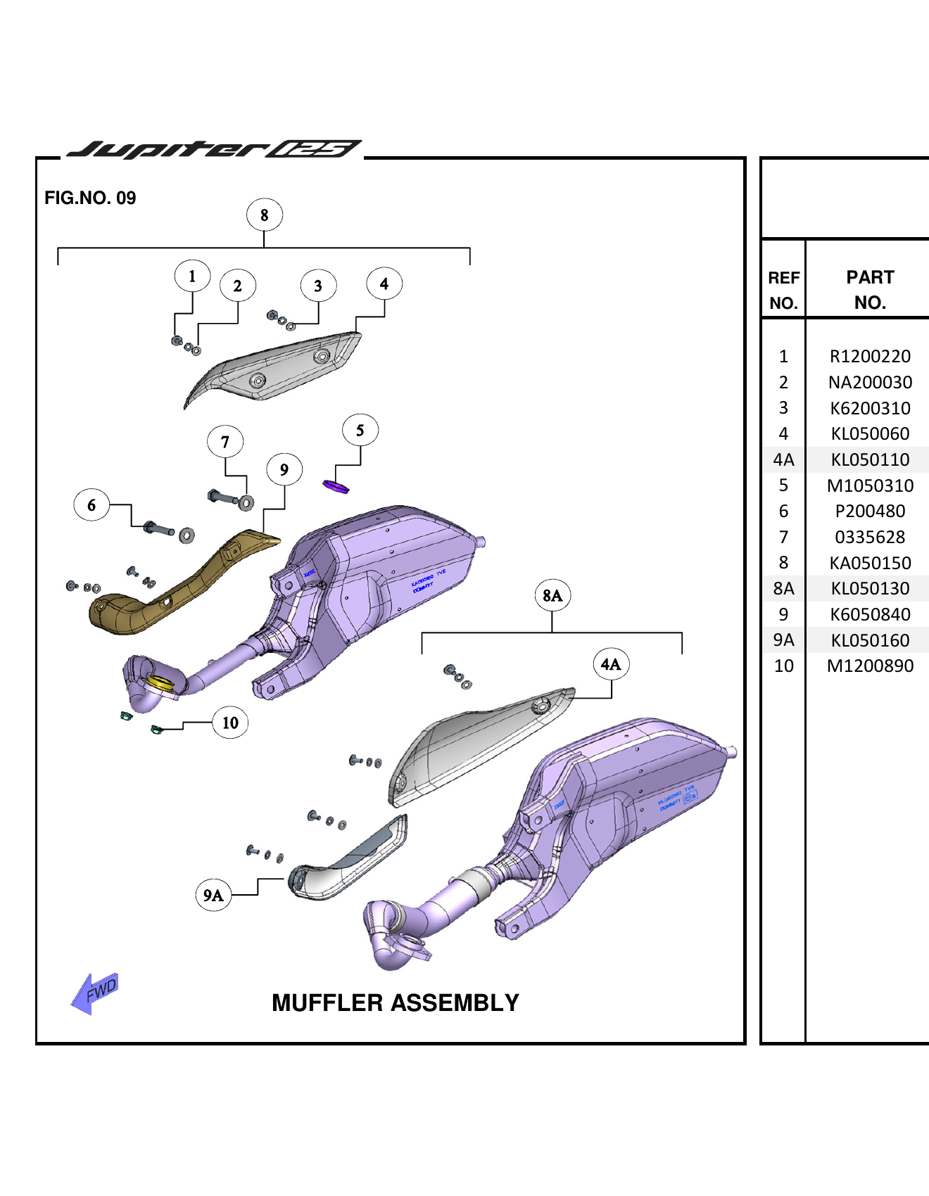 FIG.09 MUFFLER ASSEMBLY