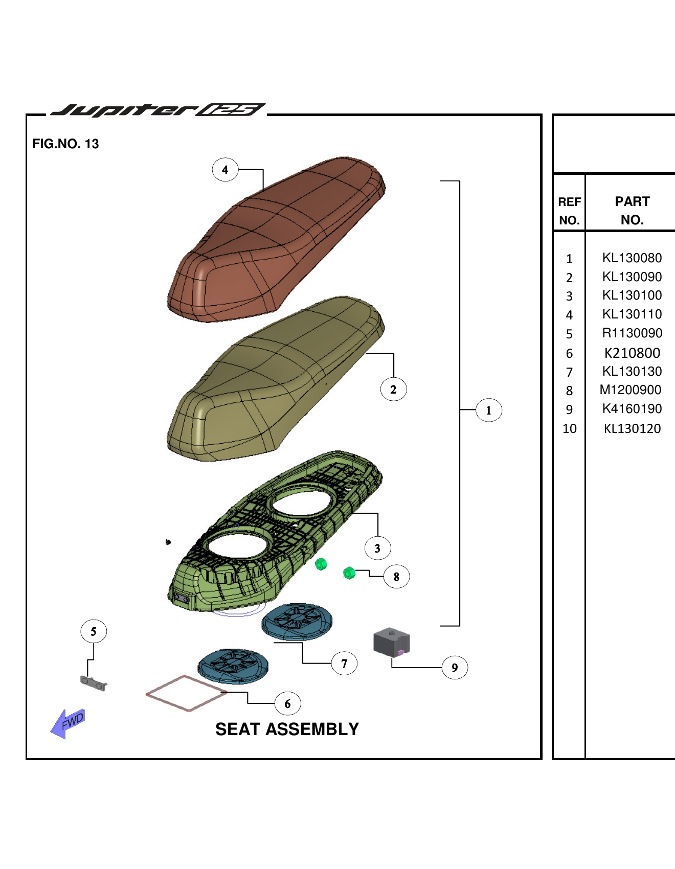 FIG.13 SEAT ASSEMBLY