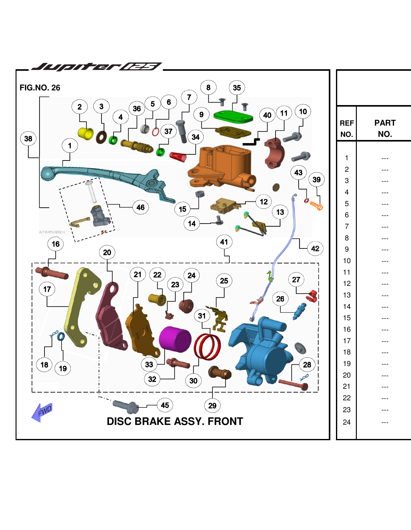 FIG.26 DISC BRAKE ASSY. FRONT