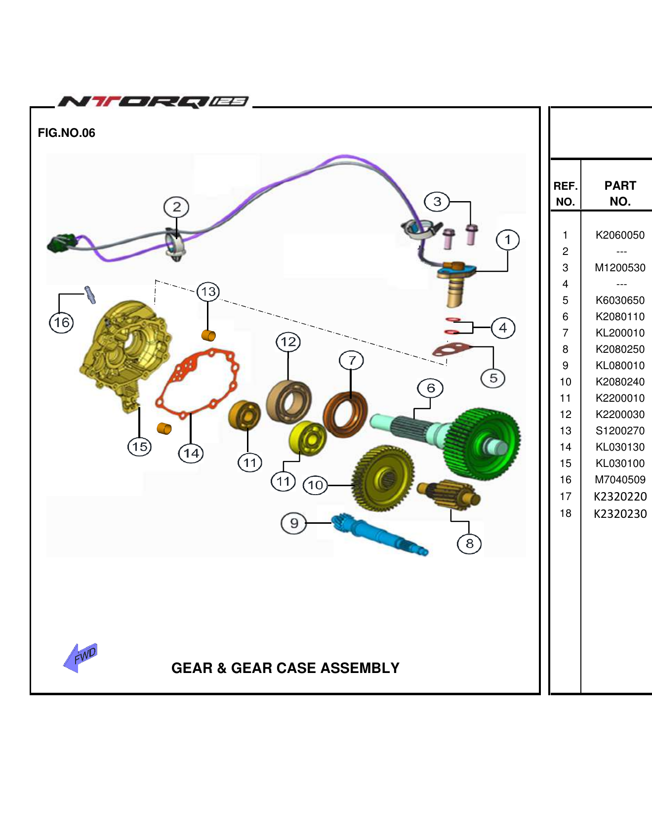 FIG.06 GEAR & GEAR CASE ASSEMBLY