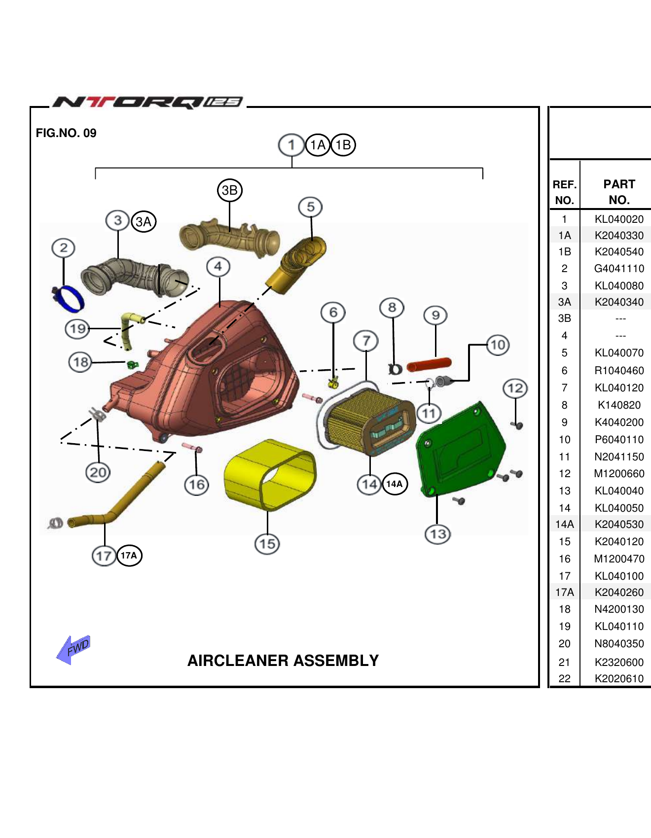 FIG.09 AIRCLEANER ASSEMBLY