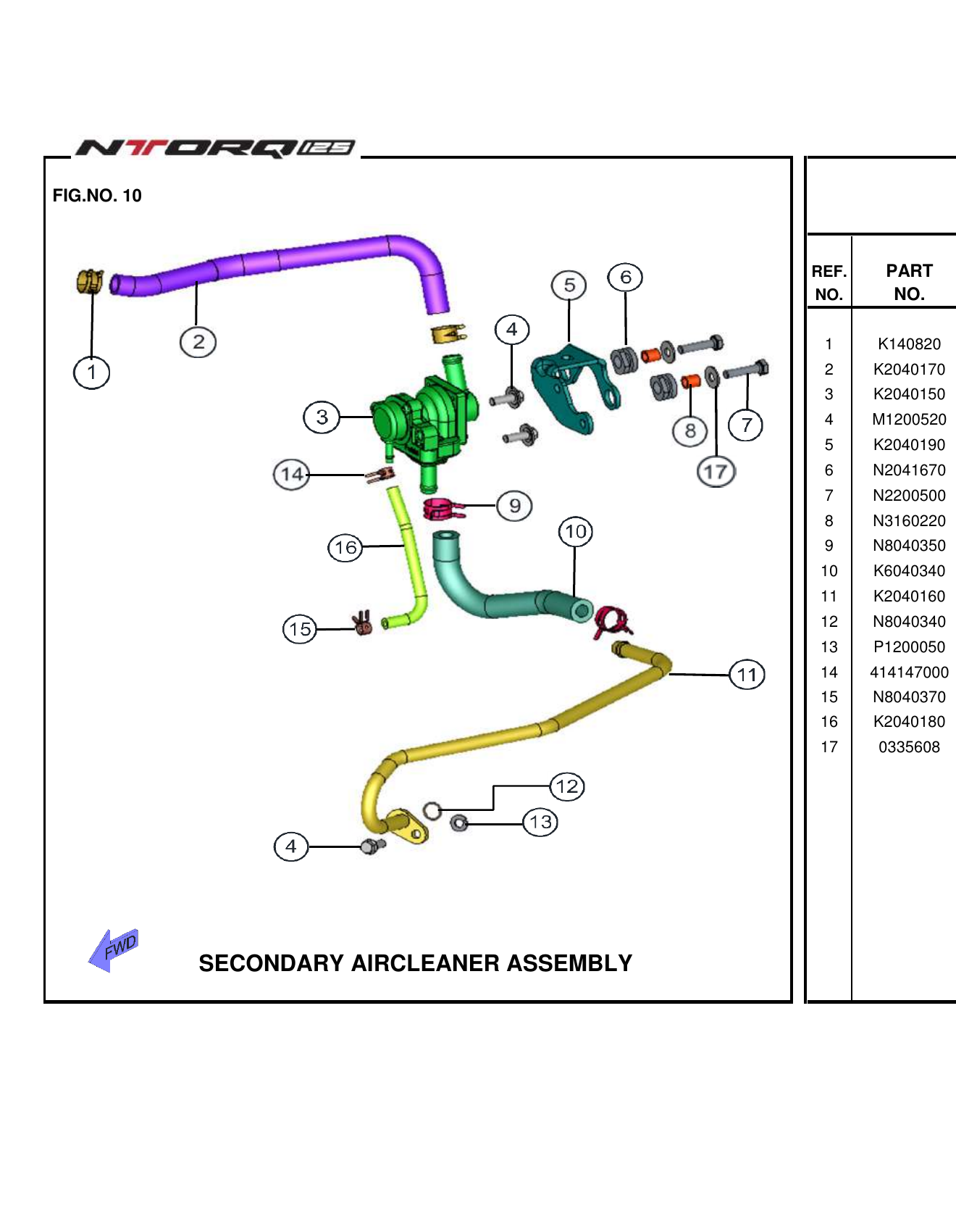 FIG.10 SECONDARY AIRCLEANER ASSEMBLY