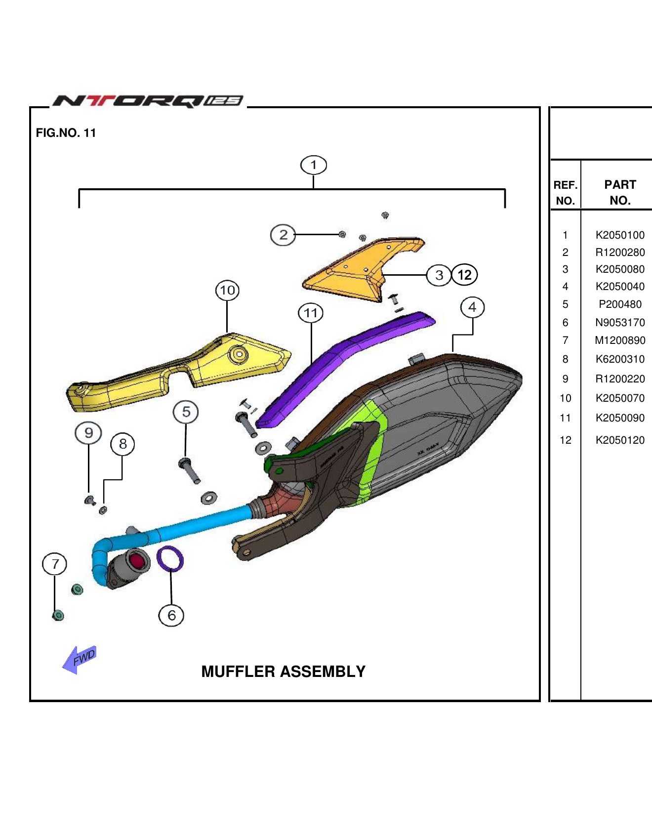 FIG.11 MUFFLER ASSEMBLY