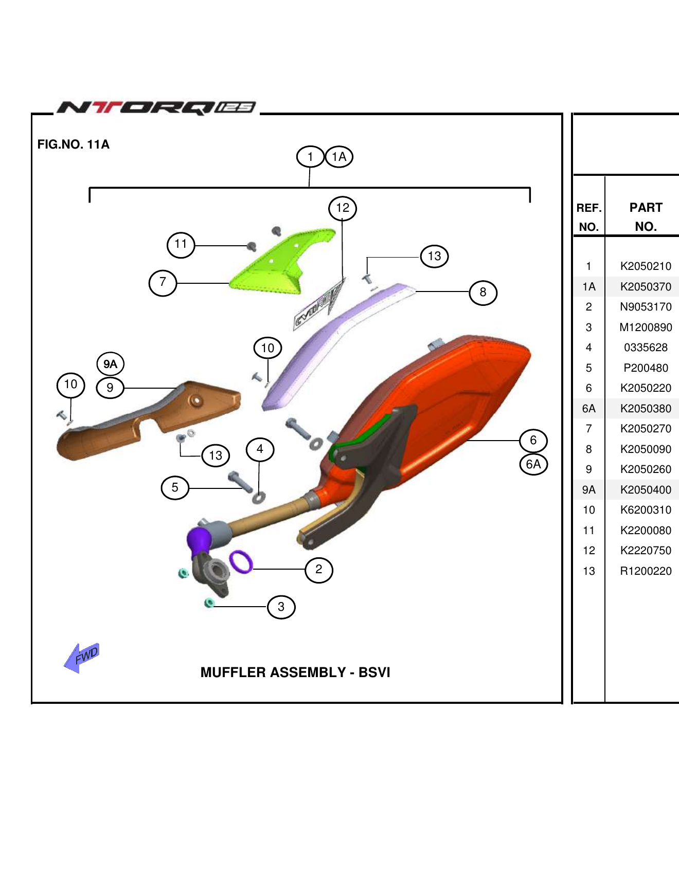 FIG.11A MUFFLER ASSEMBLY - BSVI