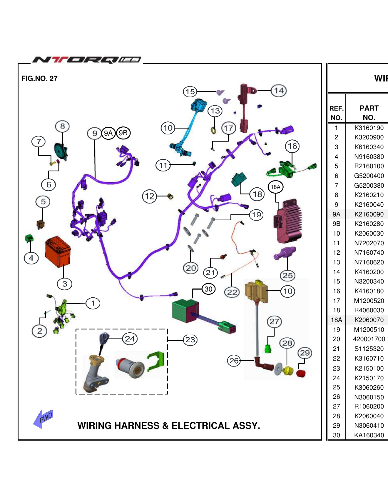 FIG.27 WIRING HARNESS & ELECTRICAL ASSY.