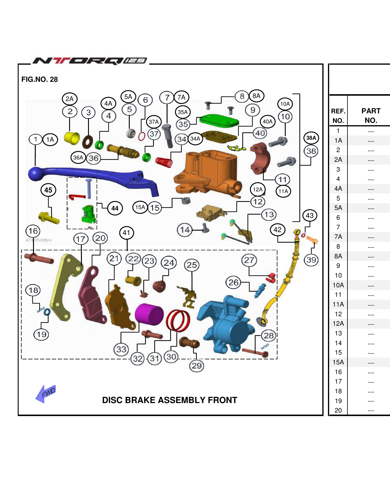FIG.28 DISC BRAKE ASSEMBLY FRONT