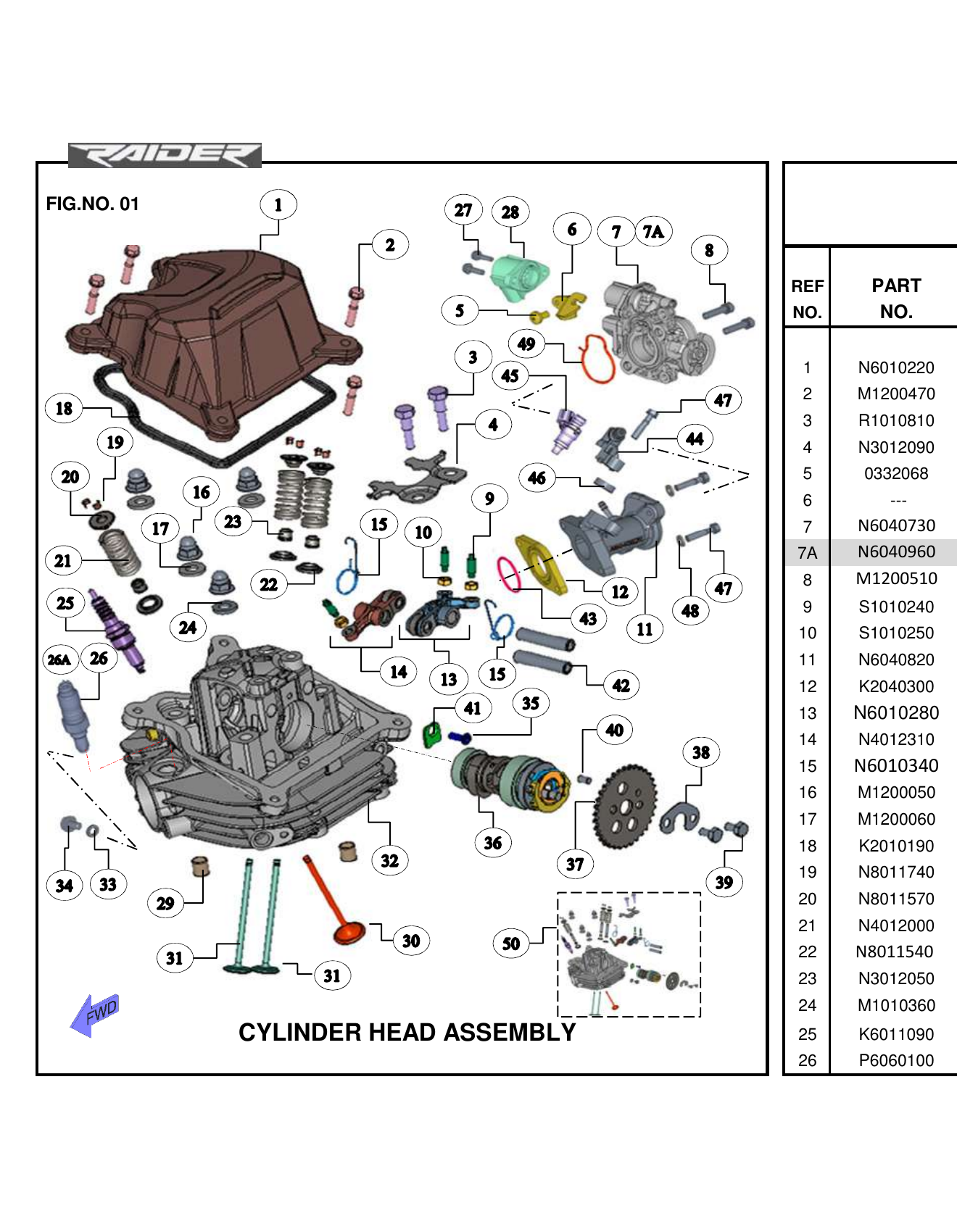 FIG.01 CYLINDER HEAD ASSEMBLY