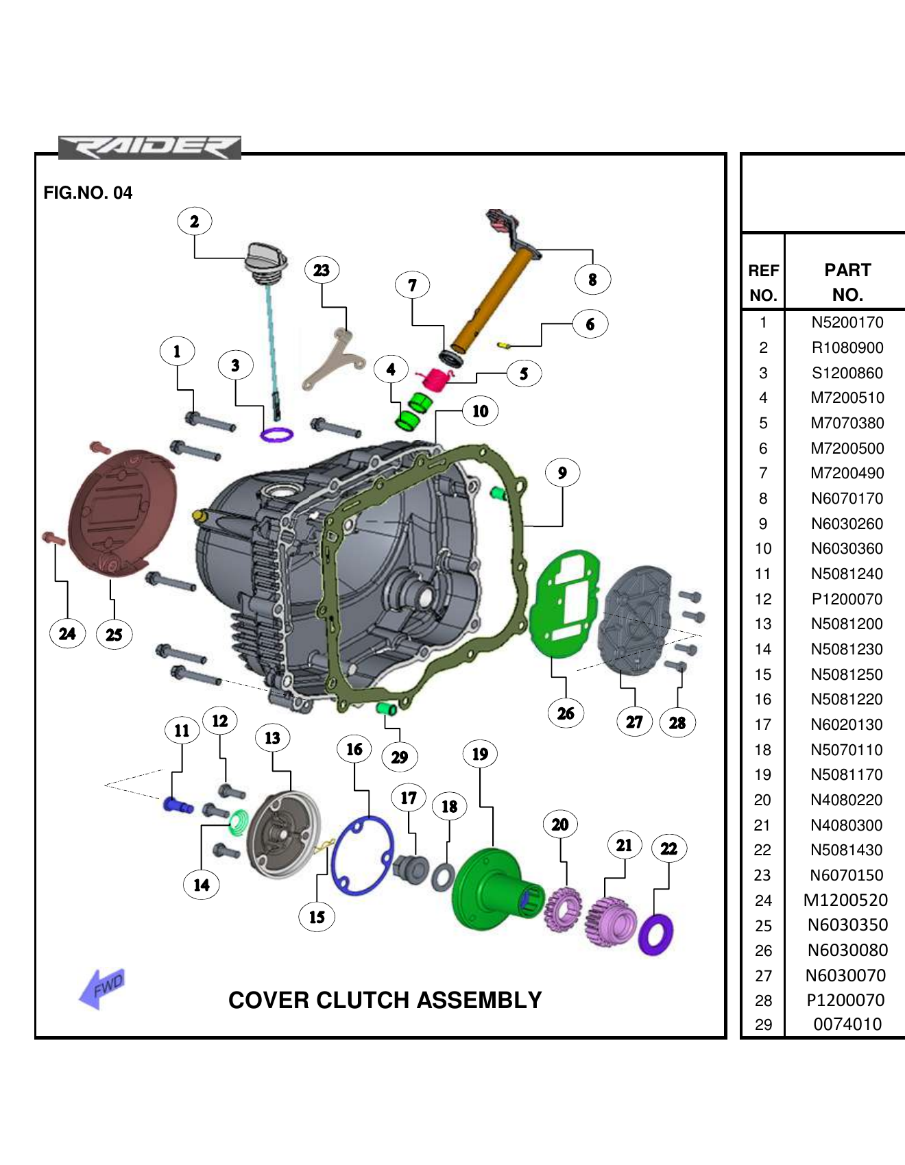 FIG.04 COVER CLUTCH ASSEMBLY
