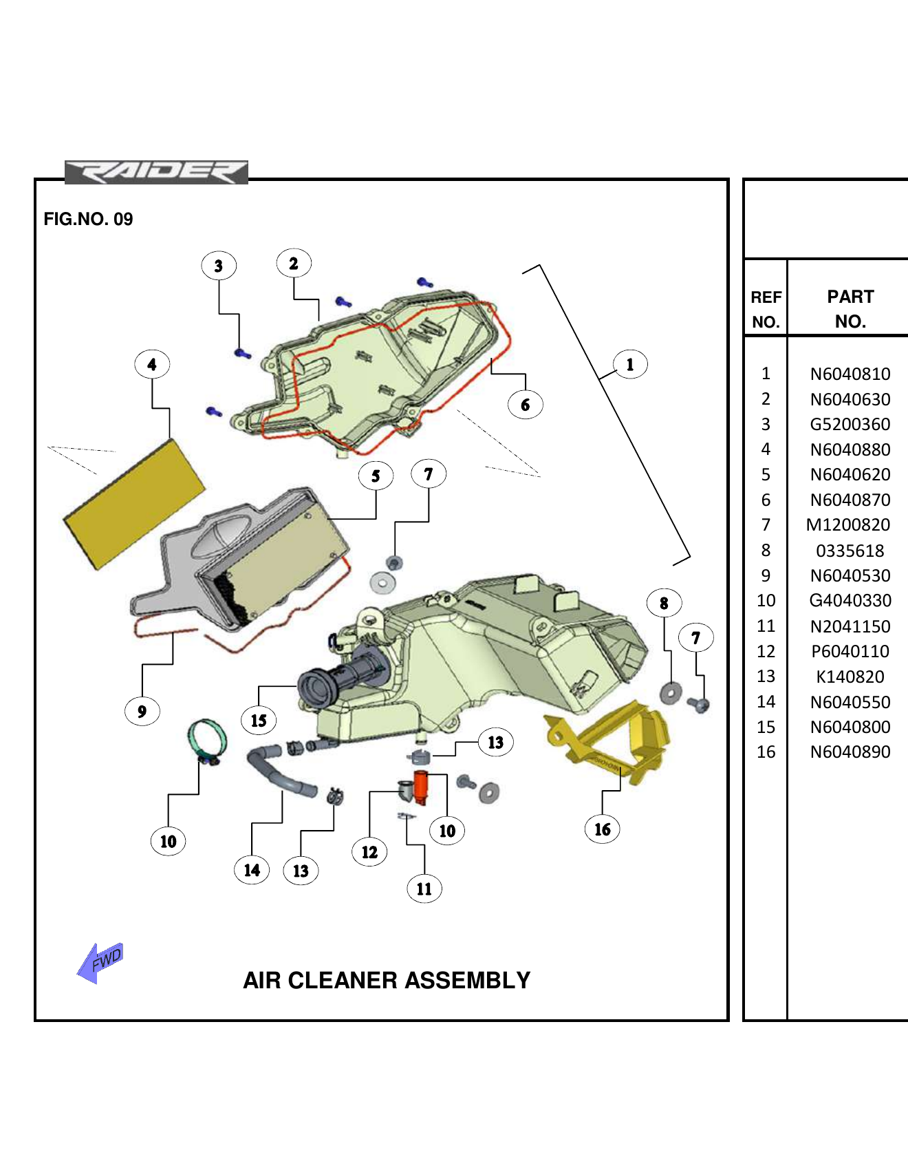 FIG.09 AIR CLEANER ASSEMBLY