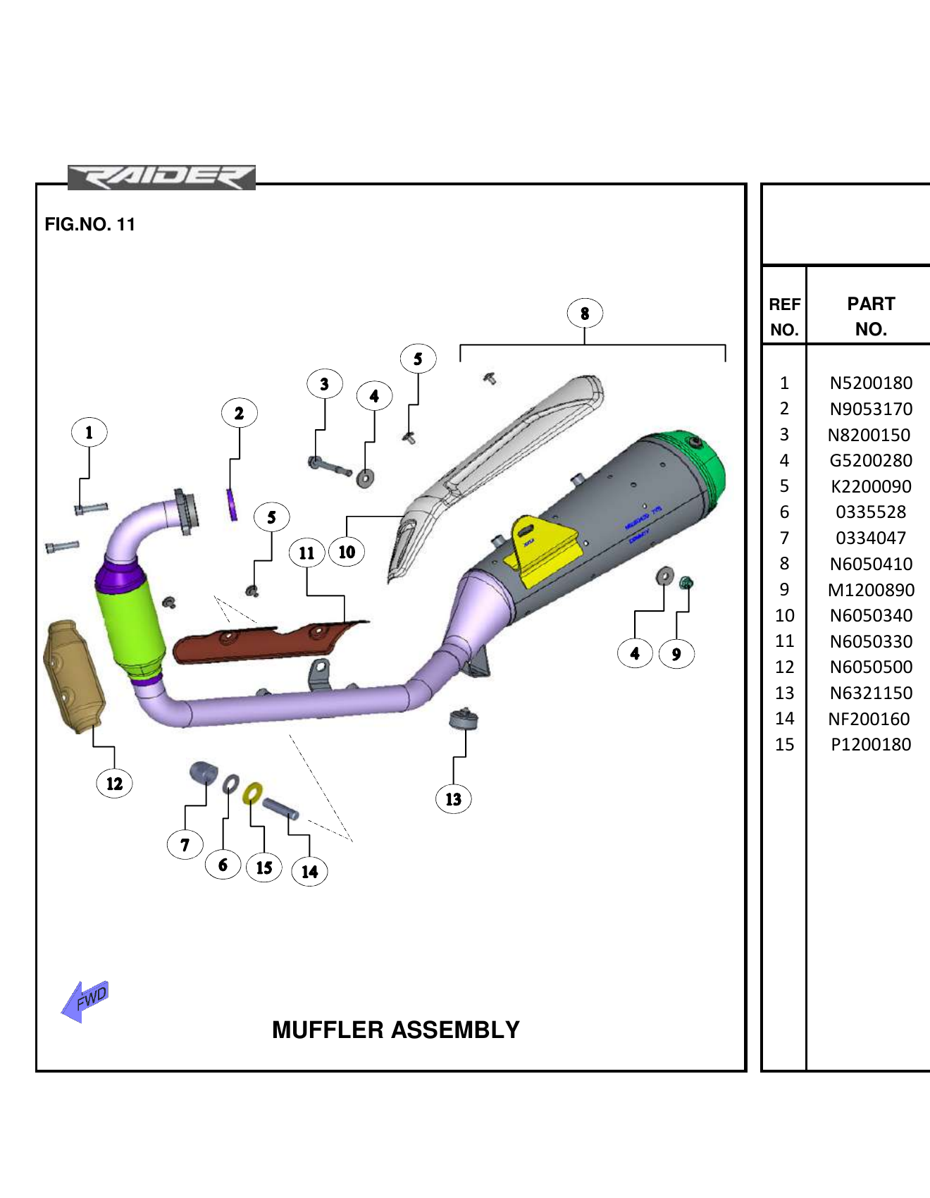 FIG.11 MUFFLER ASSEMBLY