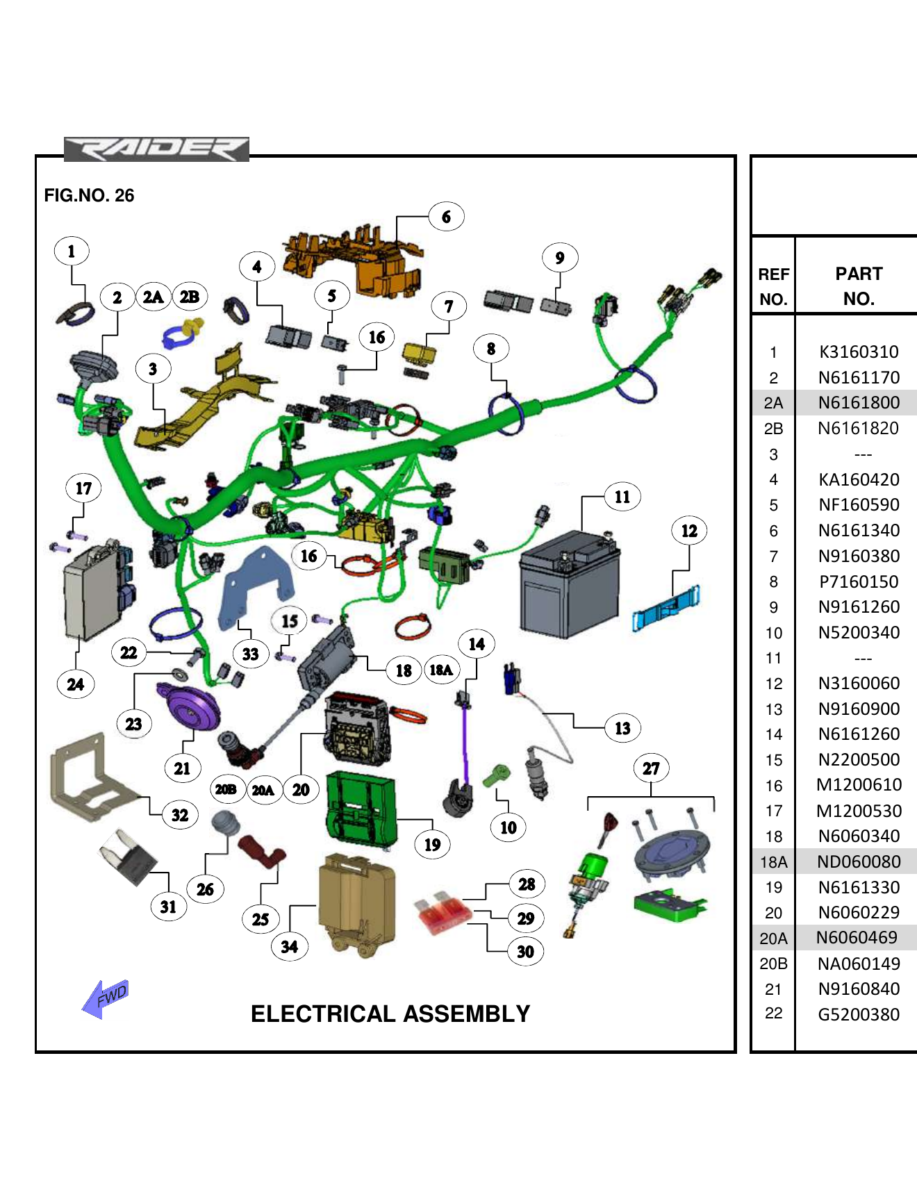 FIG.26 ELECTRICAL ASSEMBLY