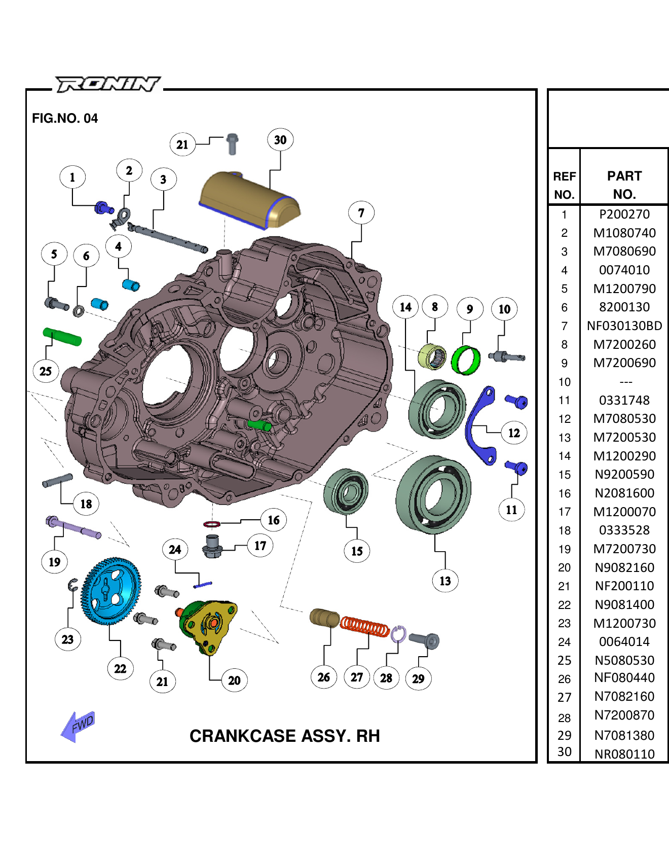 FIG.04 CRANKCASE ASSY. RH
