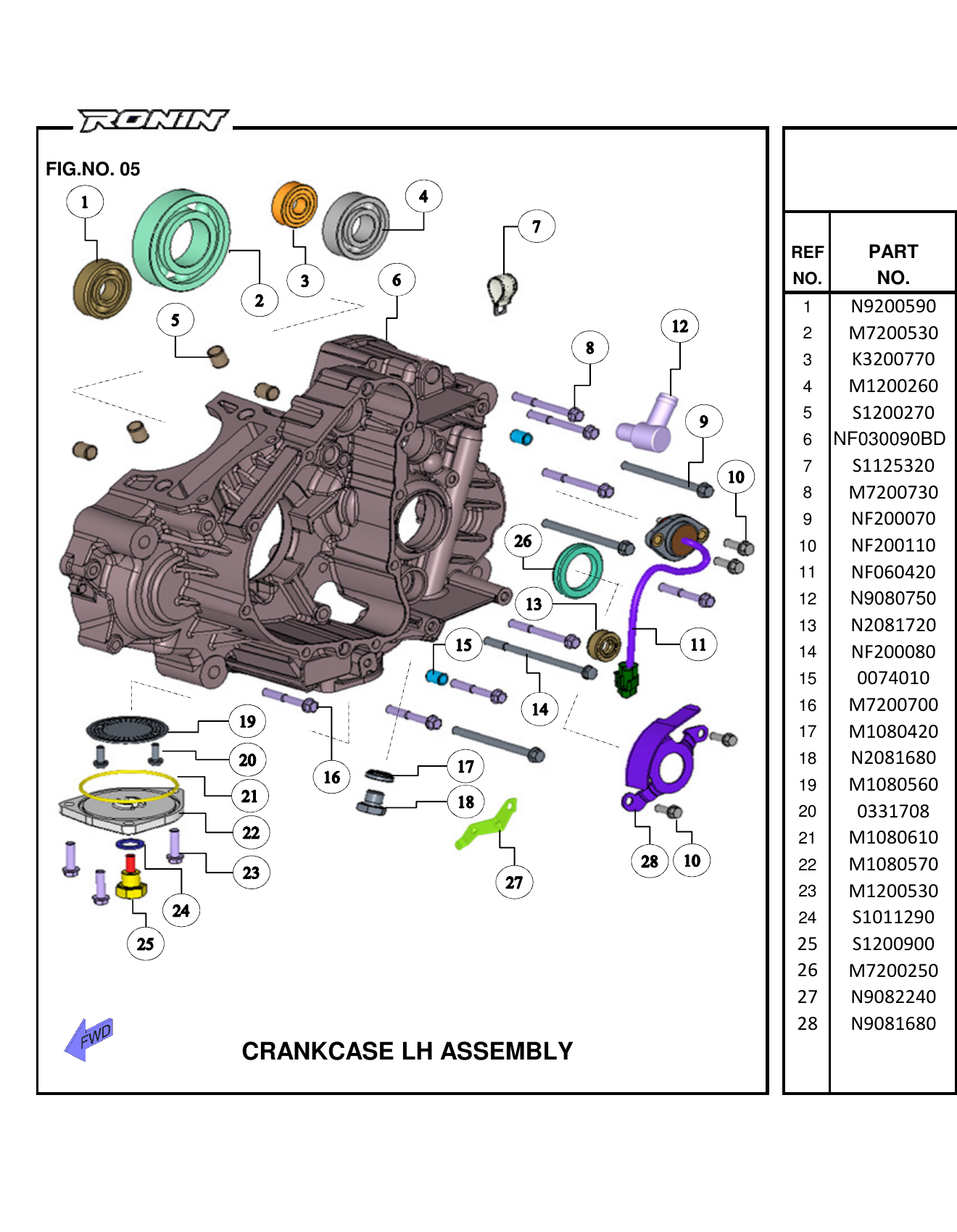FIG.05 CRANKCASE LH ASSEMBLY
