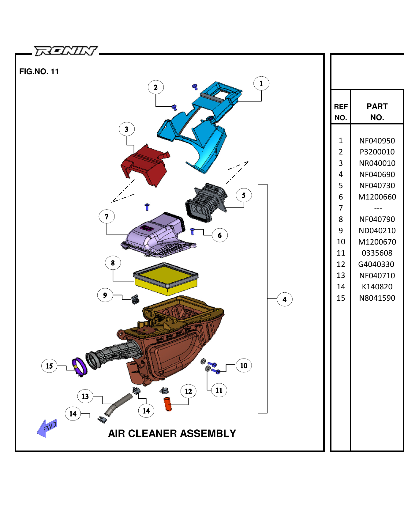 FIG.11 AIR CLEANER ASSEMBLY