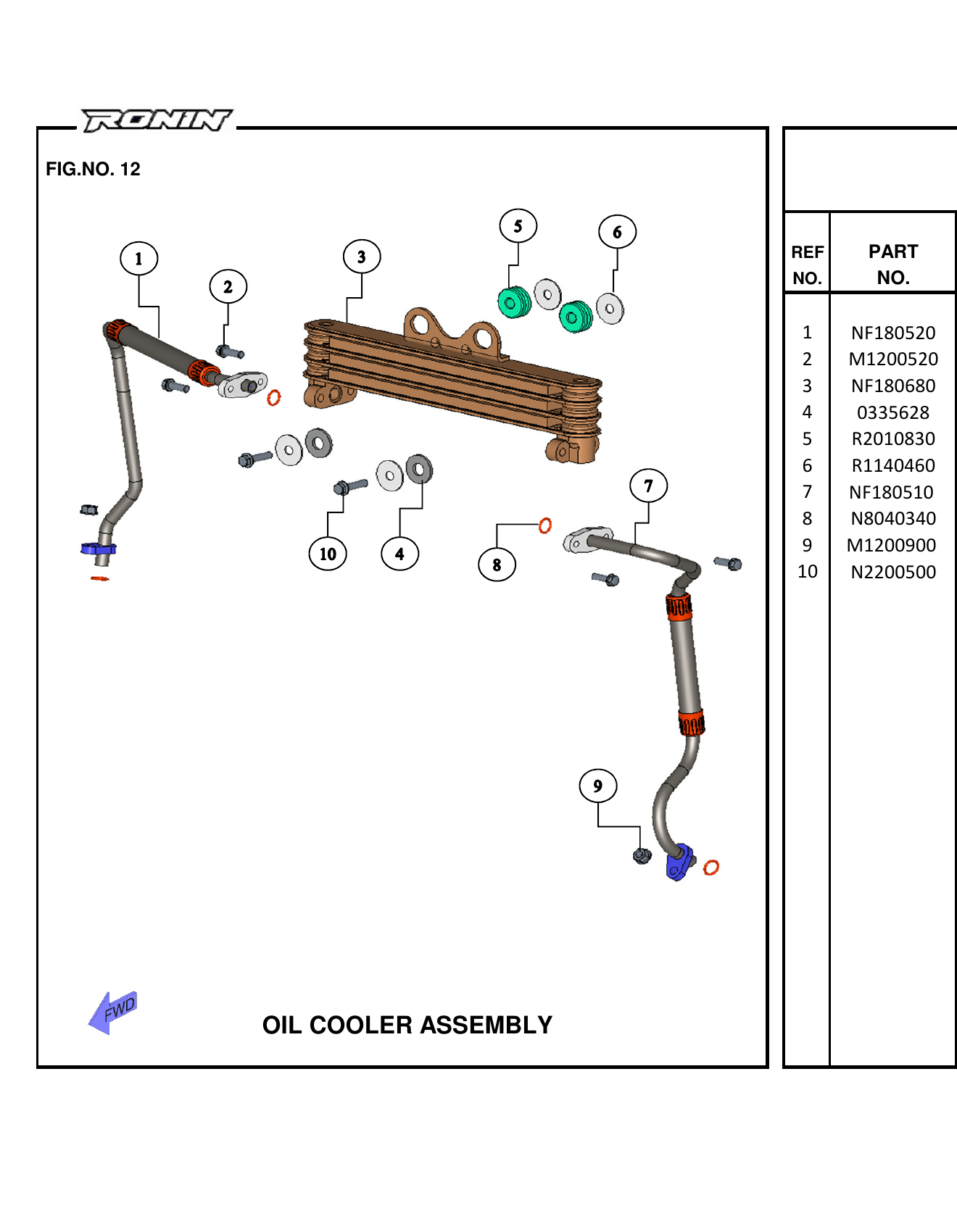 FIG.12 OIL COOLER ASSEMBLY