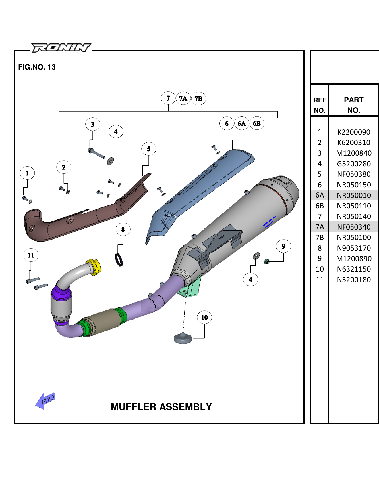 FIG.13 MUFFLER ASSEMBLY