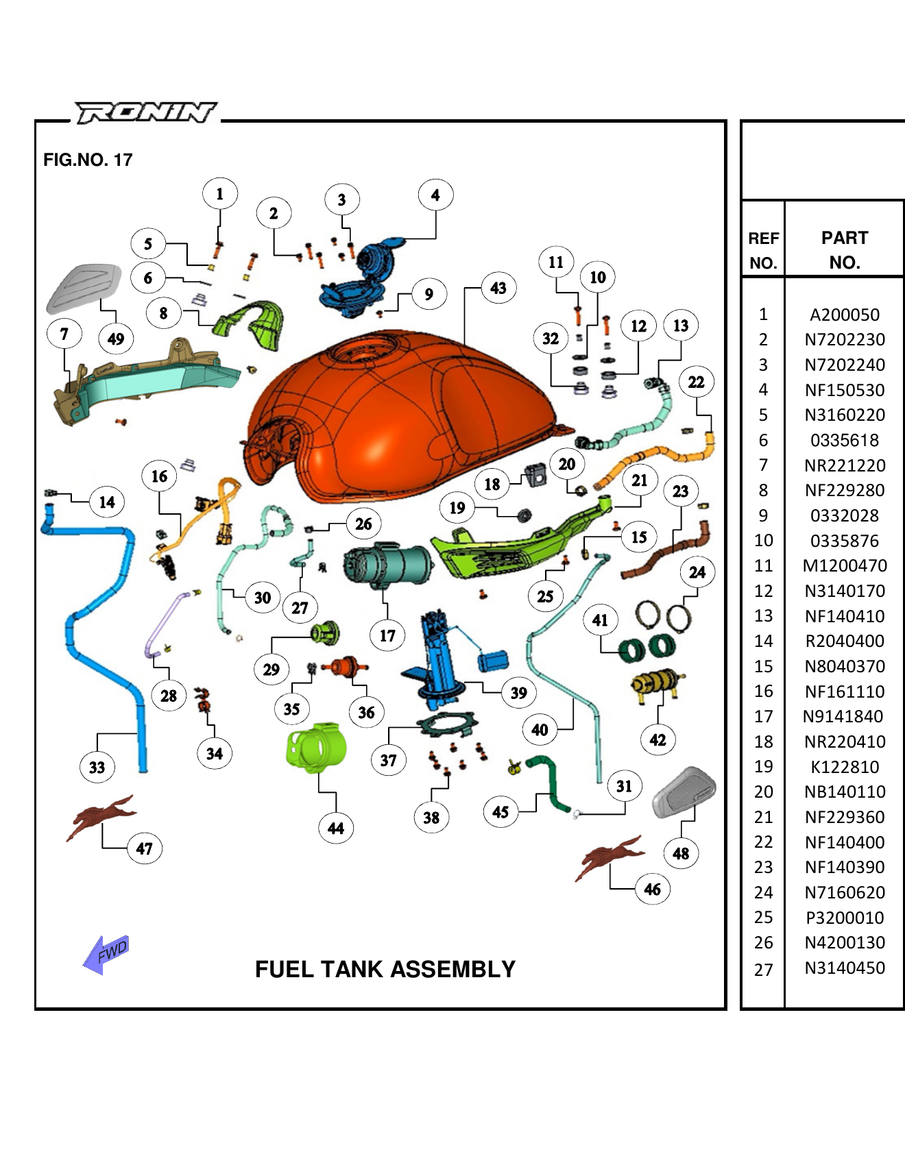 FIG.17 FUEL TANK ASSEMBLY