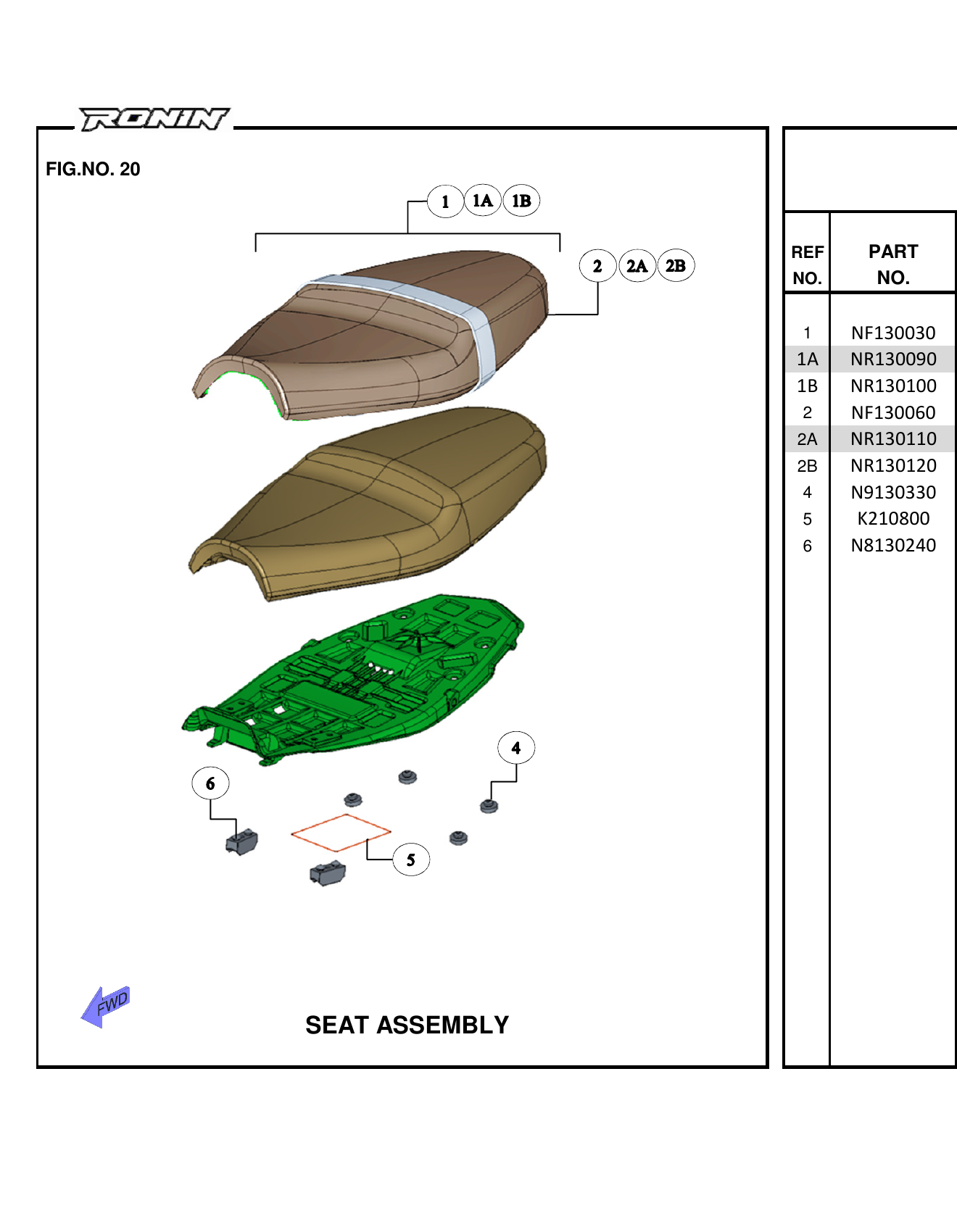 FIG.20 SEAT ASSEMBLY