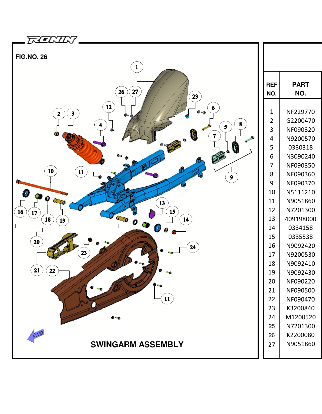FIG.26 SWINGARM ASSEMBLY