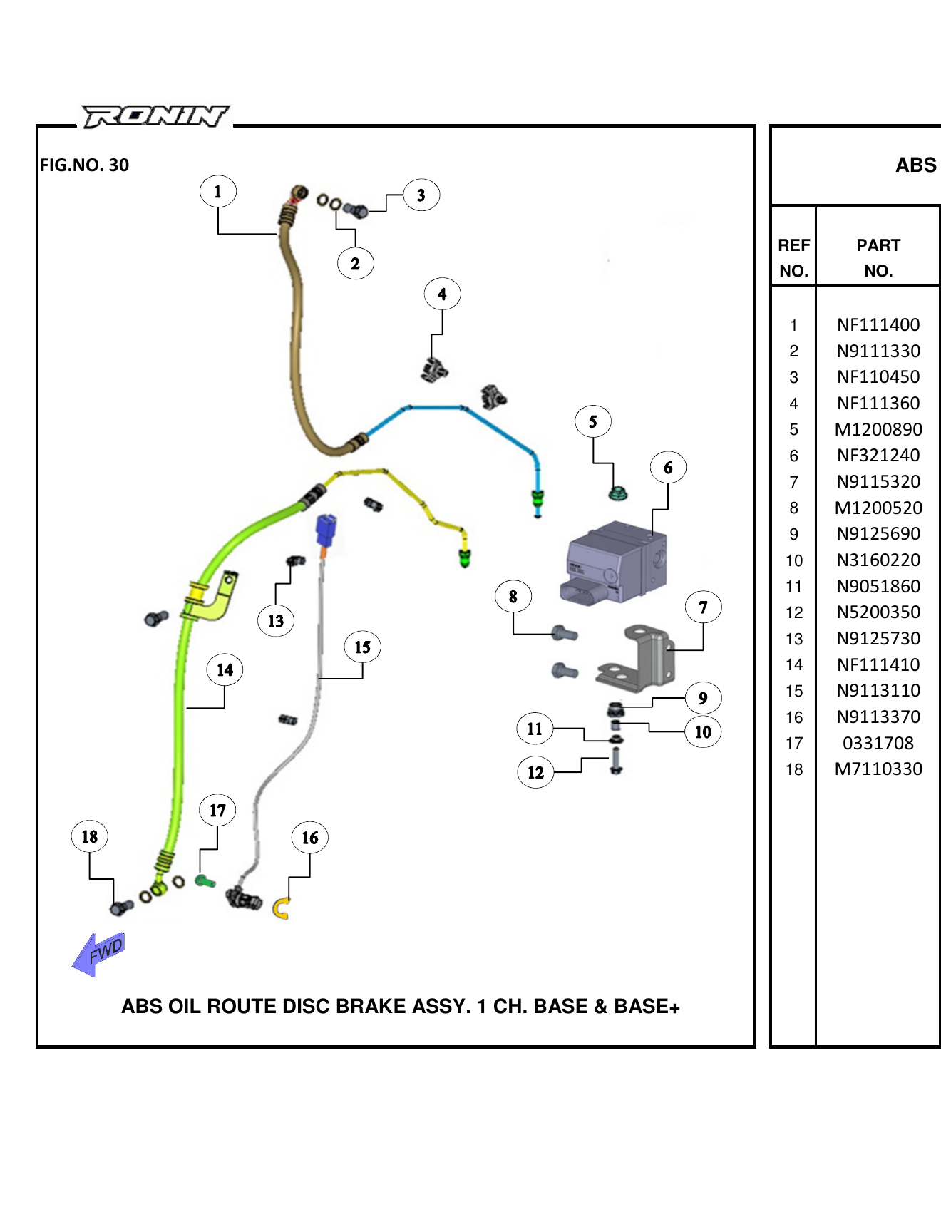 FIG.30 ABS DISC BRAKE ASSY. 1 CH. BASE & BASE+
