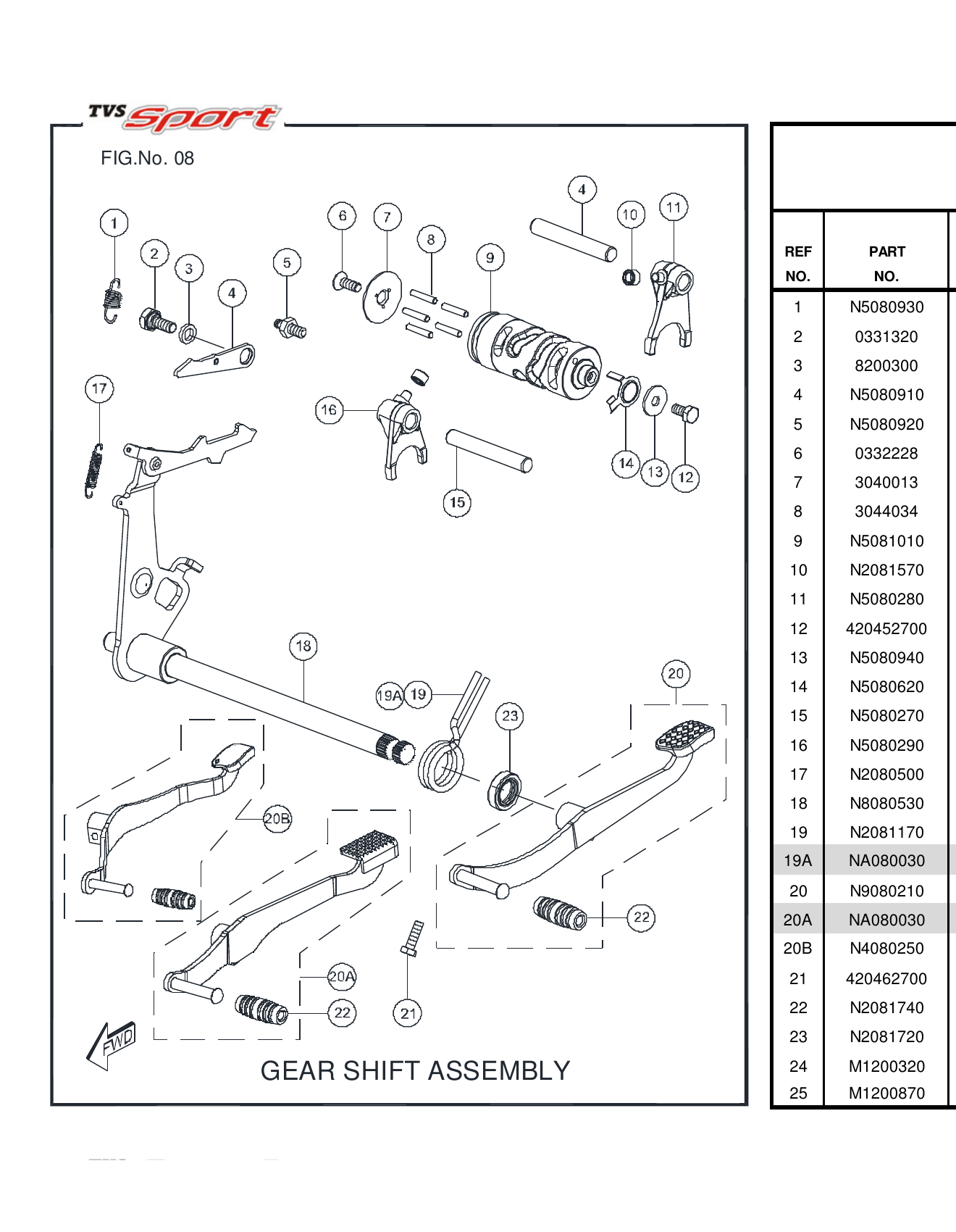 FIG.08 GEAR SHIFT ASSEMBLY