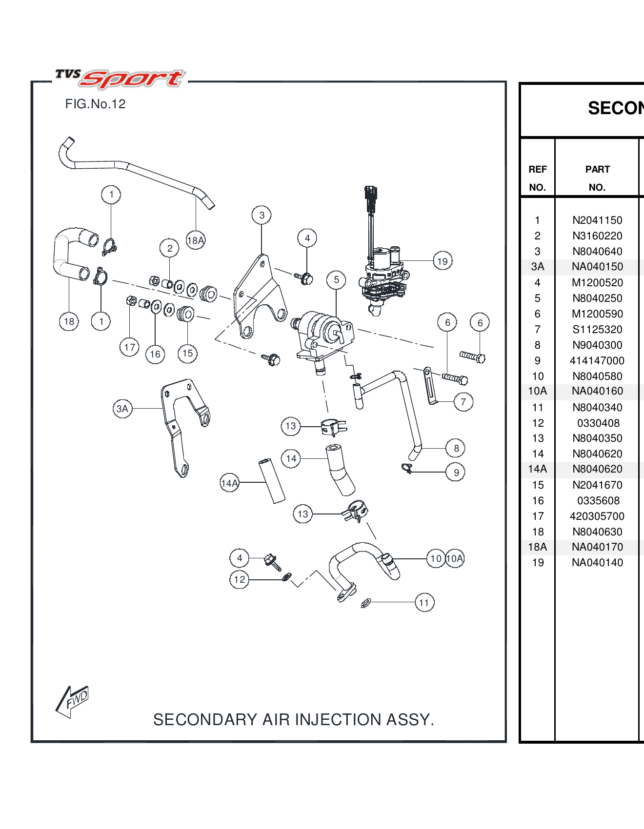 FIG.12 SECONDARY AIR INJECTION ASSY.