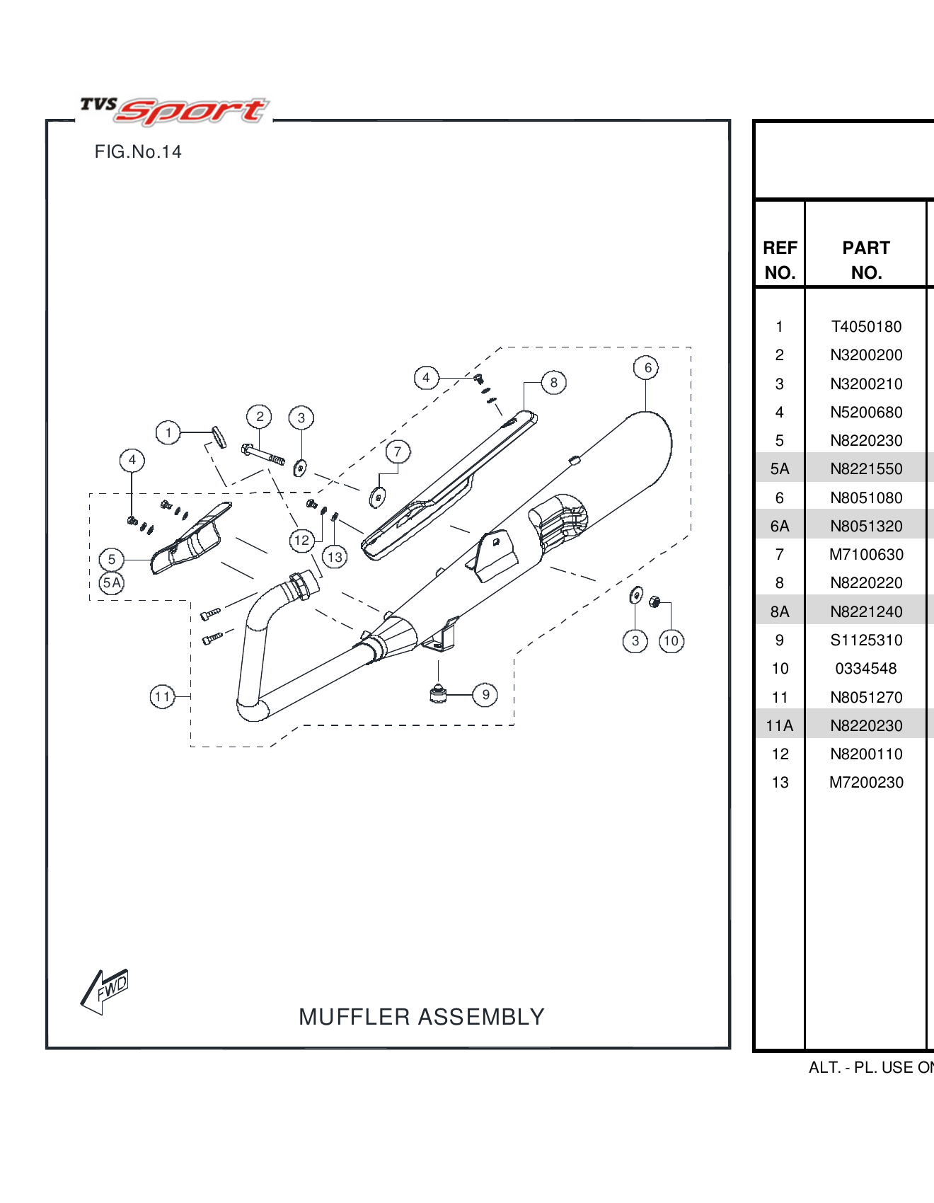 FIG.14 MUFFLER ASSEMBLY