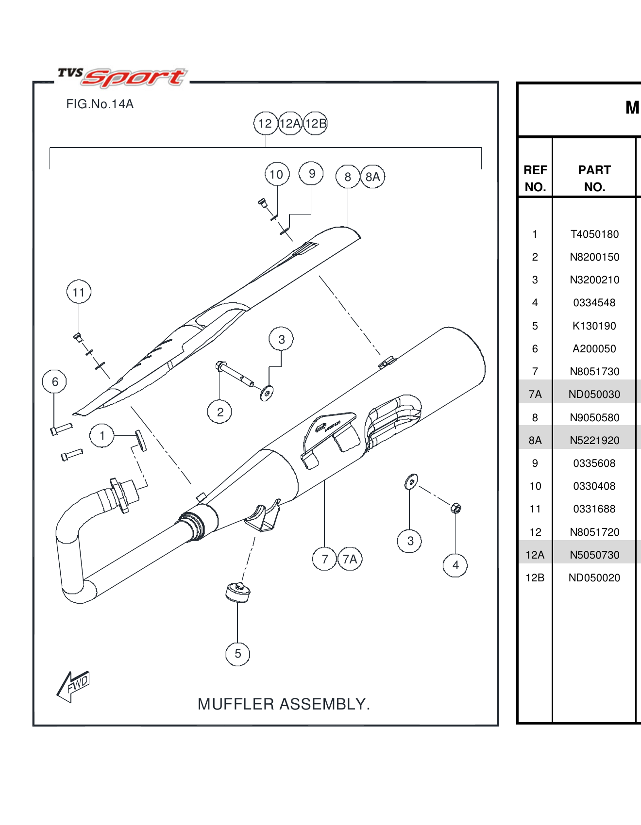 FIG.14A MUFFLER ASSEMBLY - BSIV