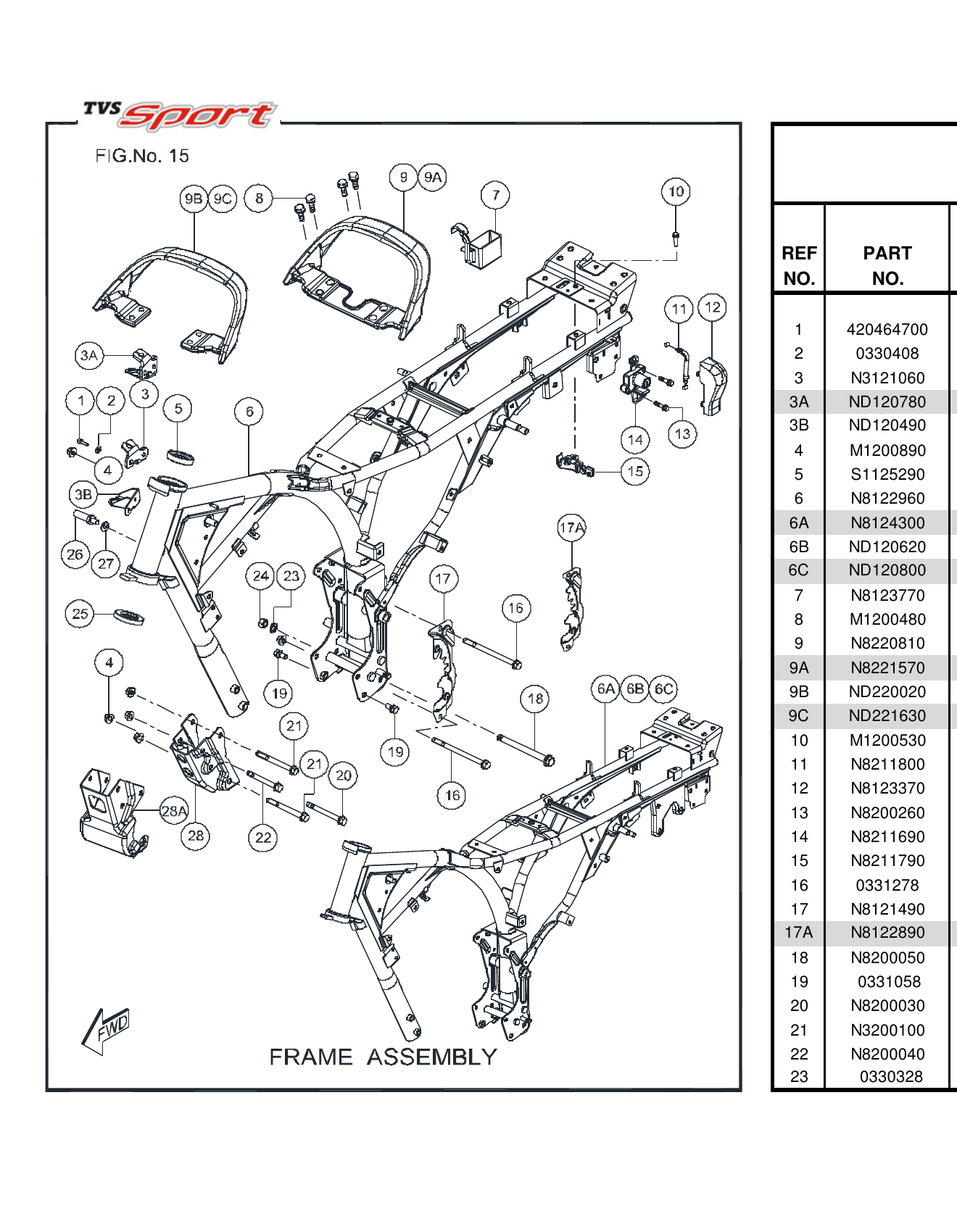 FIG.15 FRAME ASSEMBLY
