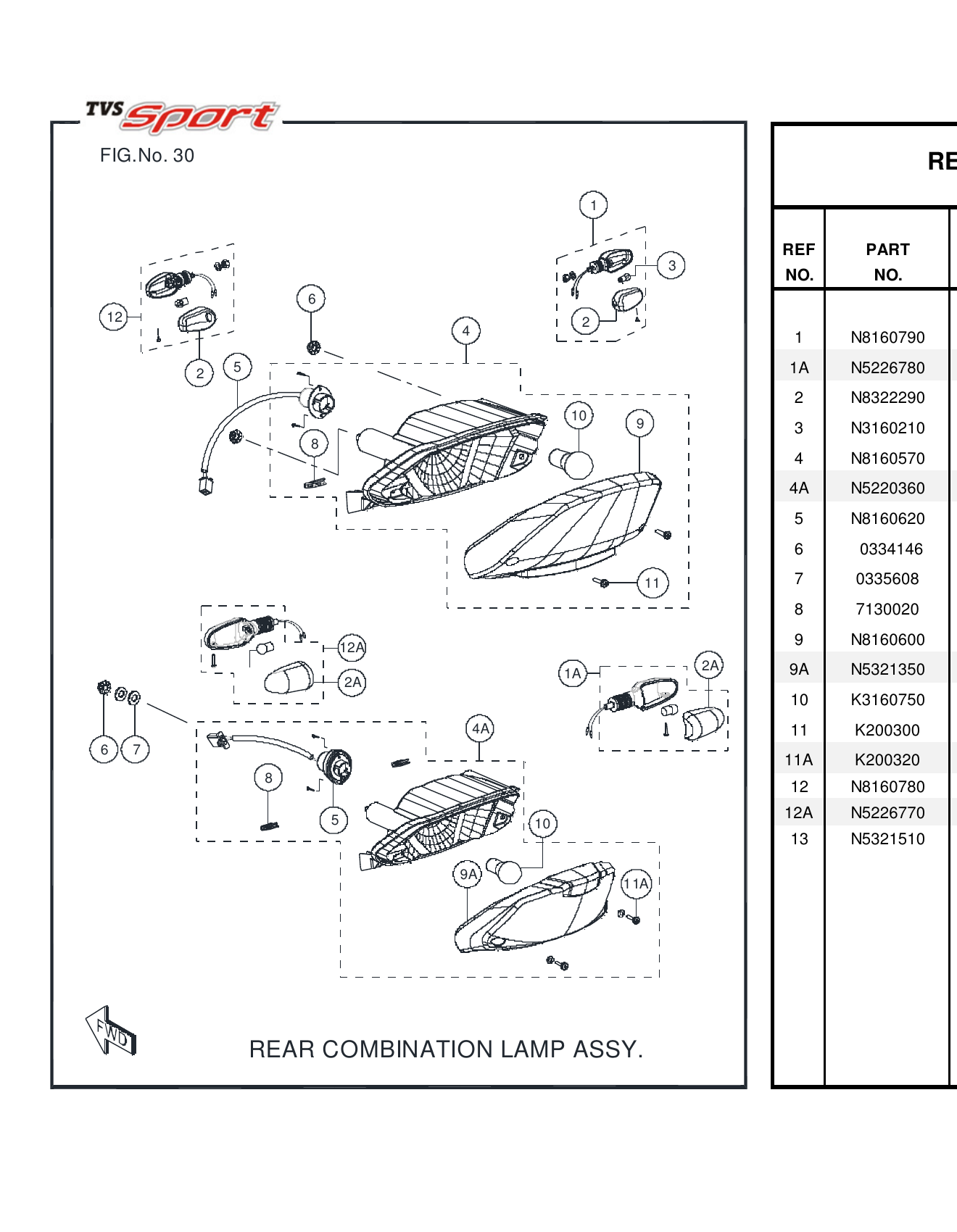 FIG.30 REAR COMBINATION LAMP ASSY.