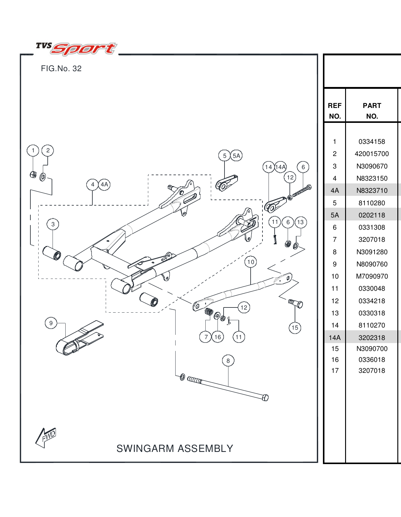 FIG.32 SWINGARM ASSEMBLY