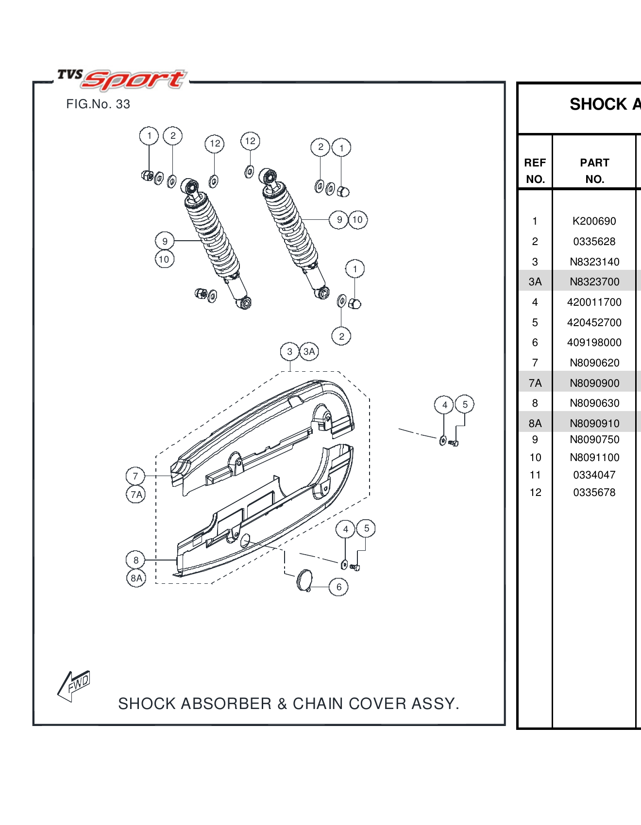 FIG.33 SHOCK ABSORBER & CHAIN COVER ASSY.