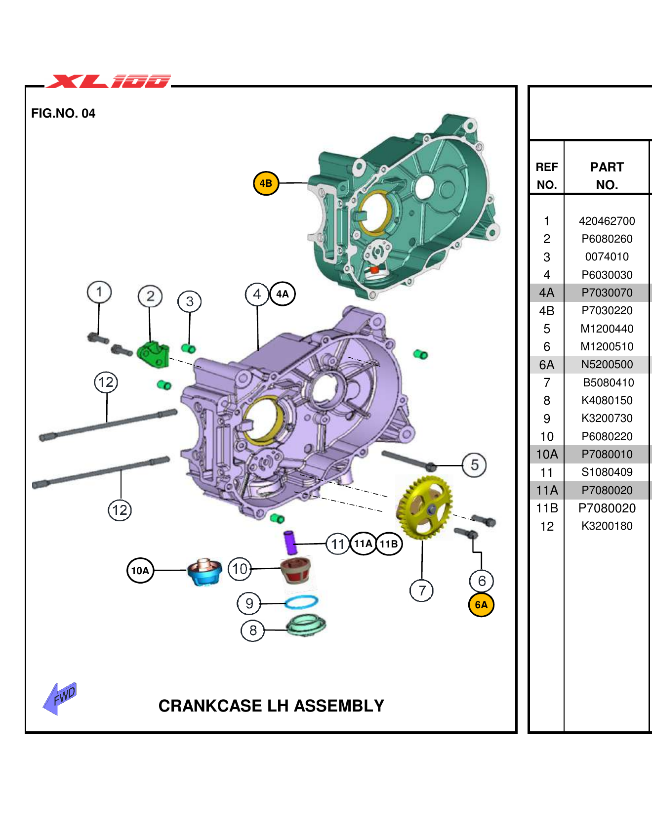 FIG.04 CRANKCASE LH ASSEMBLY
